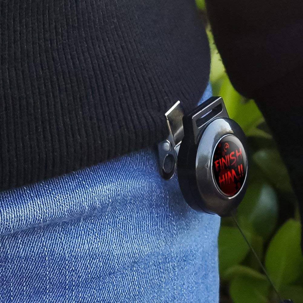 Mortal Kombat Klassic Finish Him Retractable Lanyard with ID Badge Holder - Perfect for Gaming Events, Conventions, and Office Security
