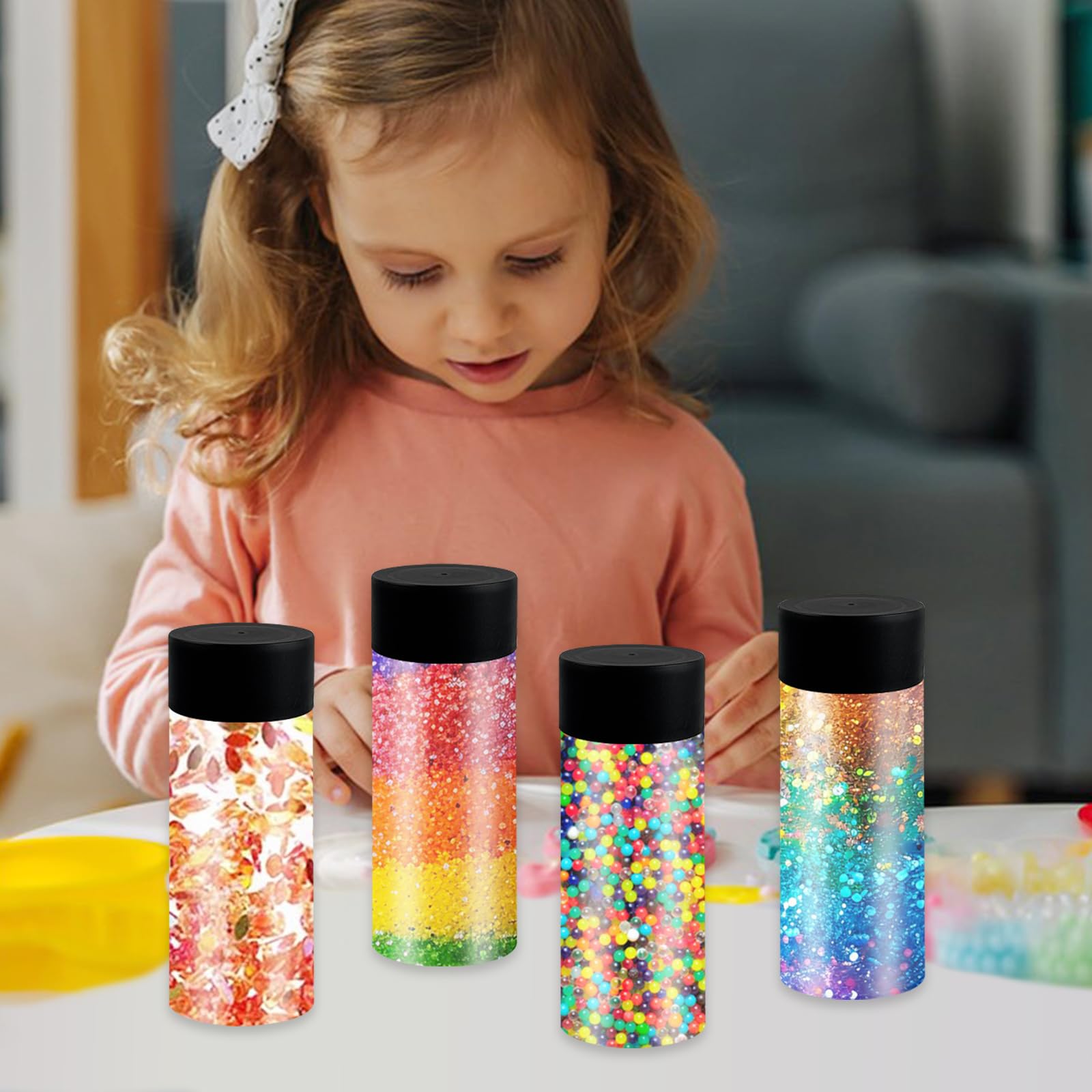 28 Pcs 10 oz (300 ml) Clear Plastic Sensory Bottles with Lids - Leakproof & Reusable for DIY Sensory Crafts, Classroom Activities, Party Favors - Perfect for Kids' Sensory Play, Calming Jars, and Science Experiments