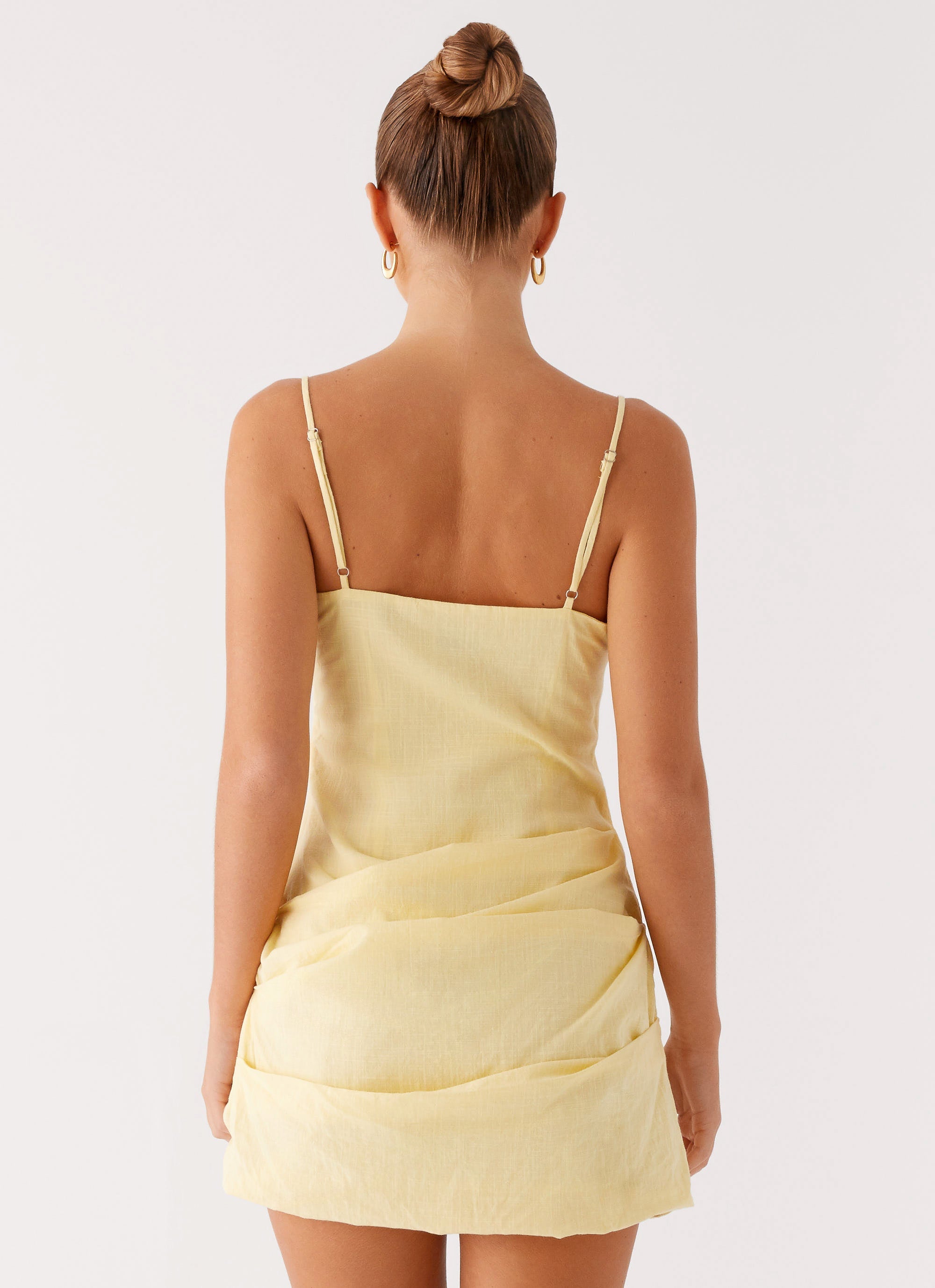 Adella Women's Mini Dress - Flowy Short Sleeve Summer Casual Yellow Dress for Beach, Party & Date Night