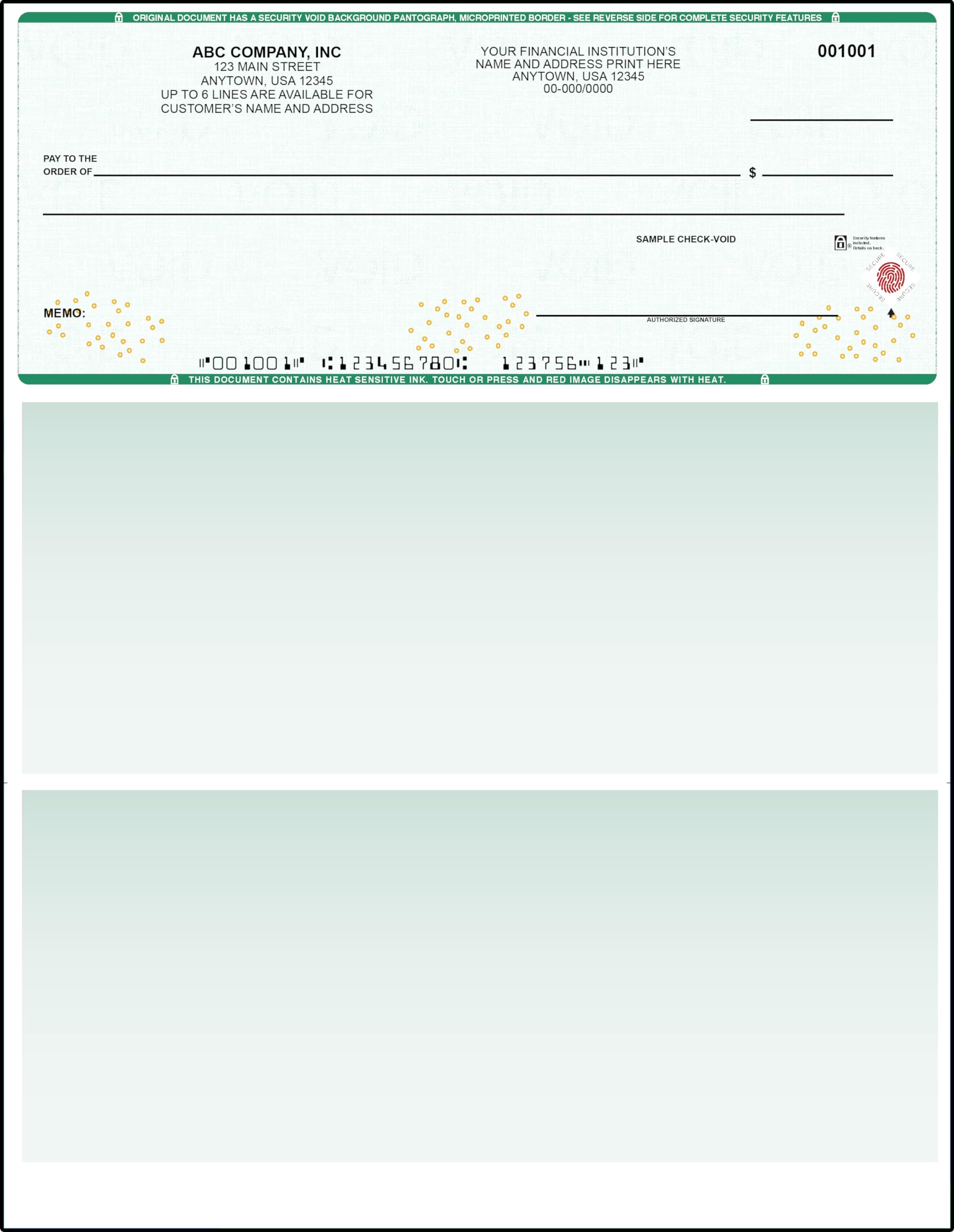 High Security Green Computer Checks Compatible with QuickBooks (QB) - 250 Custom Accounting Checks for Small Business & Office Use