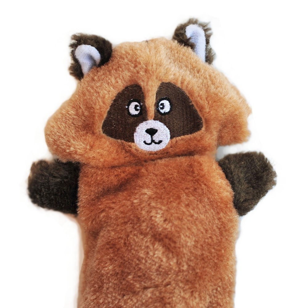 ZippyPaws Zingy Racoon - No-Stuffing Squeaky Plush Dog Toy for Small & Medium Dogs | Interactive Chew Toy for Puppies & Adult Dogs | Perfect for Indoor Play, Training & Boredom Relief