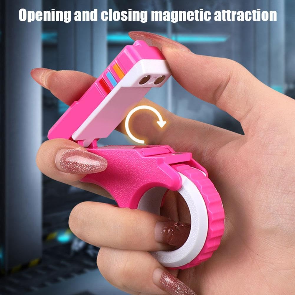 3D Printed Gun-Shaped Fidget Slider Toy - Stress Relief Gadget for ADHD, Anxiety & Autism | Textured Fingertip Sensory Toy for Adults | Perfect for Office, Classroom & Travel Stress Relief