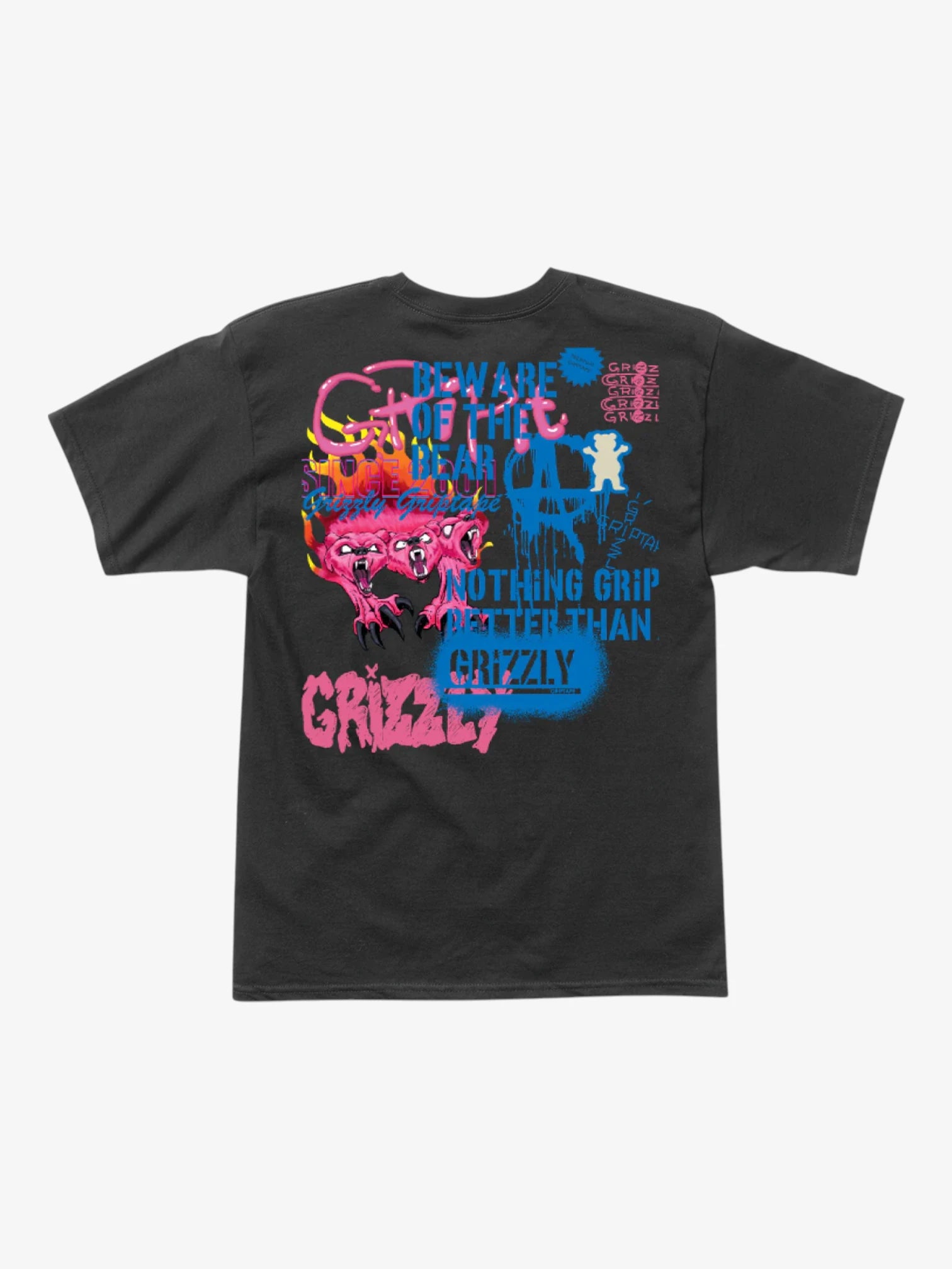 Grizzly Anarchy Black T-Shirt for Men - Soft Cotton Graphic Tee - Streetwear, Casual Wear & Everyday Outfits