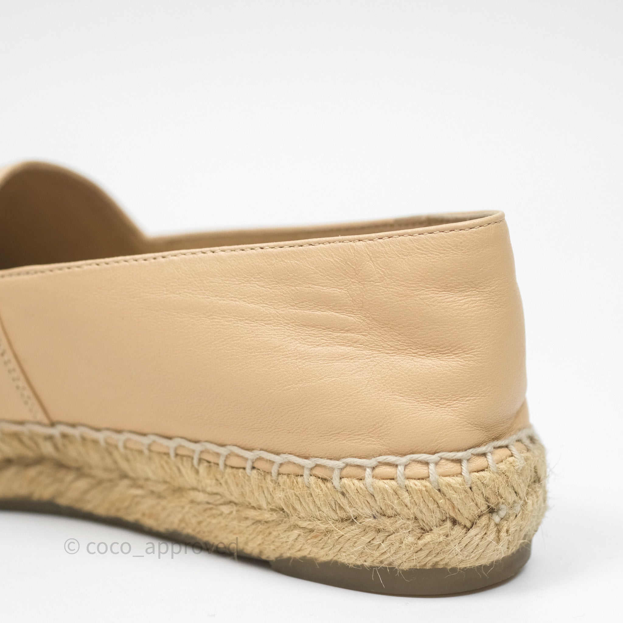 Chanel CC Logo Espadrilles in Beige & Black Lambskin - Women's Size 36 | Comfortable Luxury Flats for Casual Outings & Summer Fashion