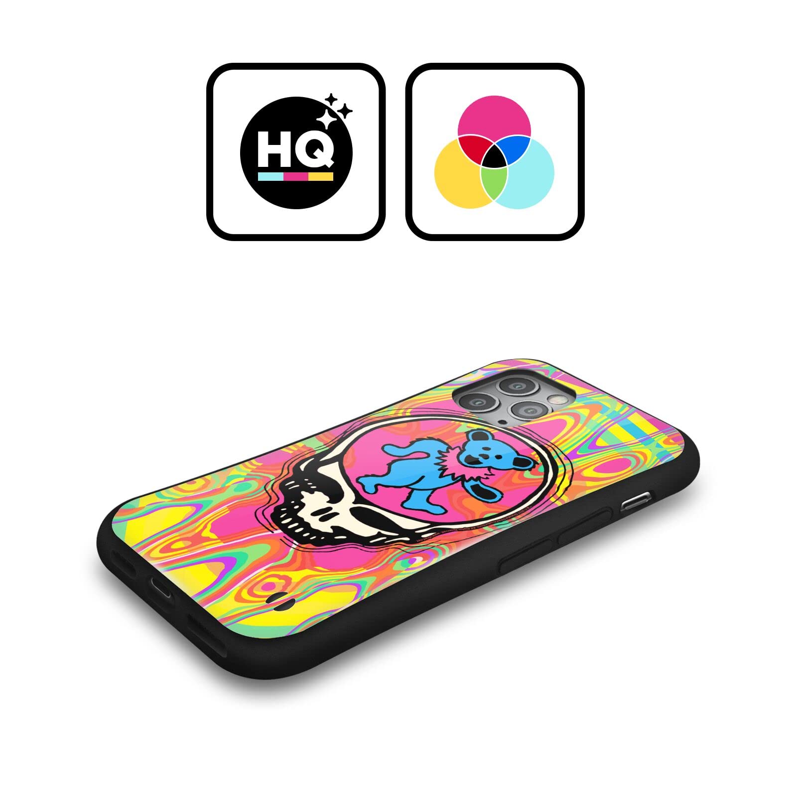 Official Grateful Dead Bear Trends Hybrid Case for iPhone 12 & 12 Pro - Licensed Head Case Designs - Perfect for Music Fans & Festival Goers