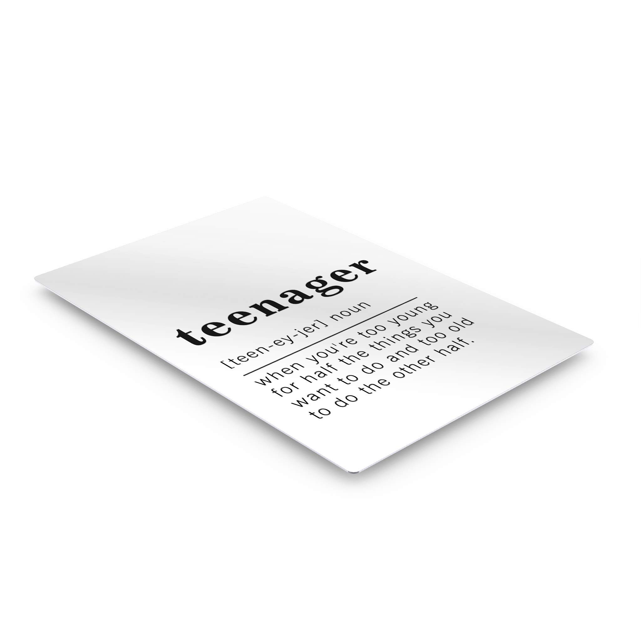Funny Teenager Definition Metal Print - Inspirational Quote Wall Art for Office, Living Room, Bedroom & Bathroom Decor | 36x24 Inches Ready-to-Hang Home Decor | Made in USA | Perfect Gift for Teens & College Dorm Room