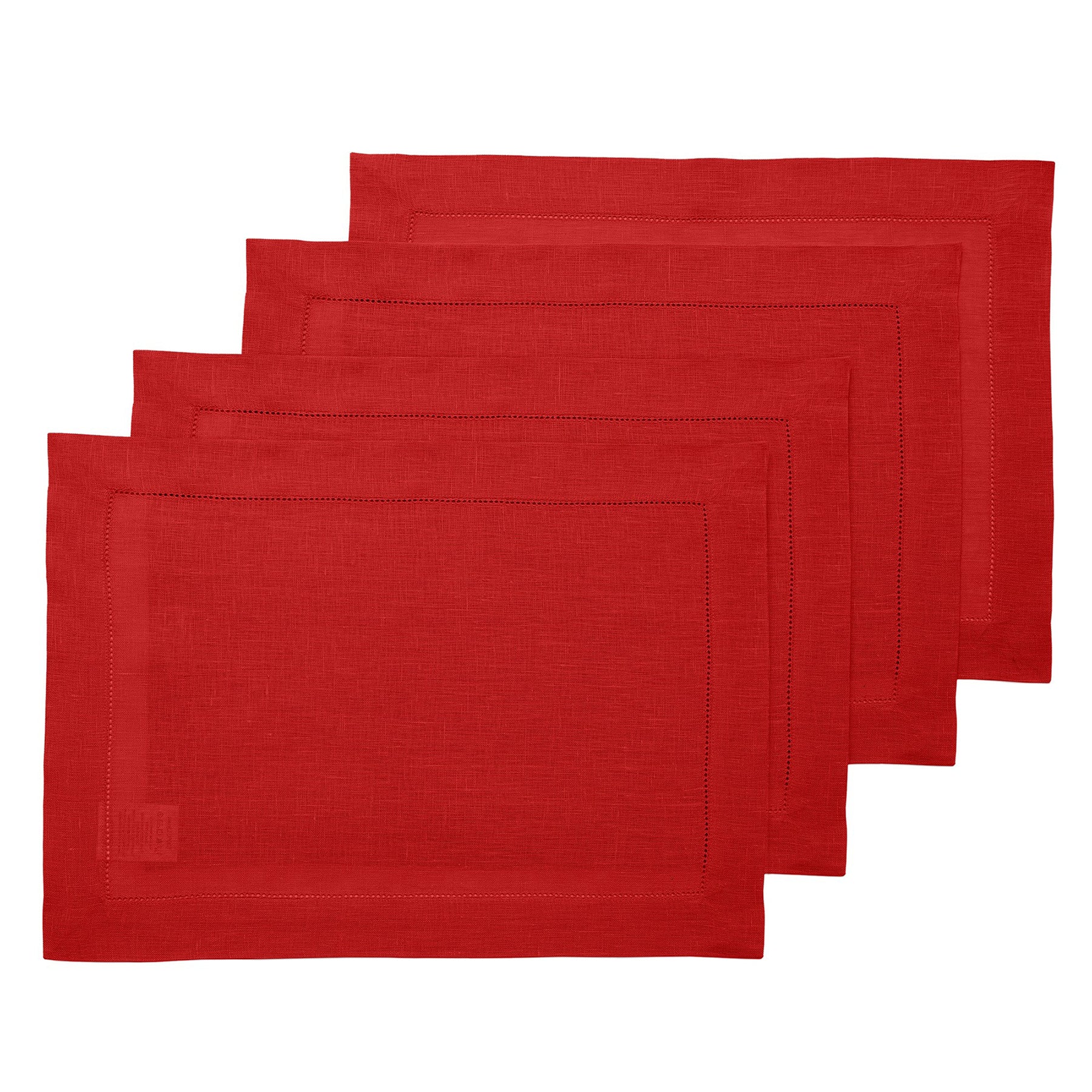 Elegant Classic Hemstitch Placemats Set of 4 - Premium Linen Table Mats for Dining Room Decor - Perfect for Thanksgiving, Christmas Dinner & Formal Entertaining