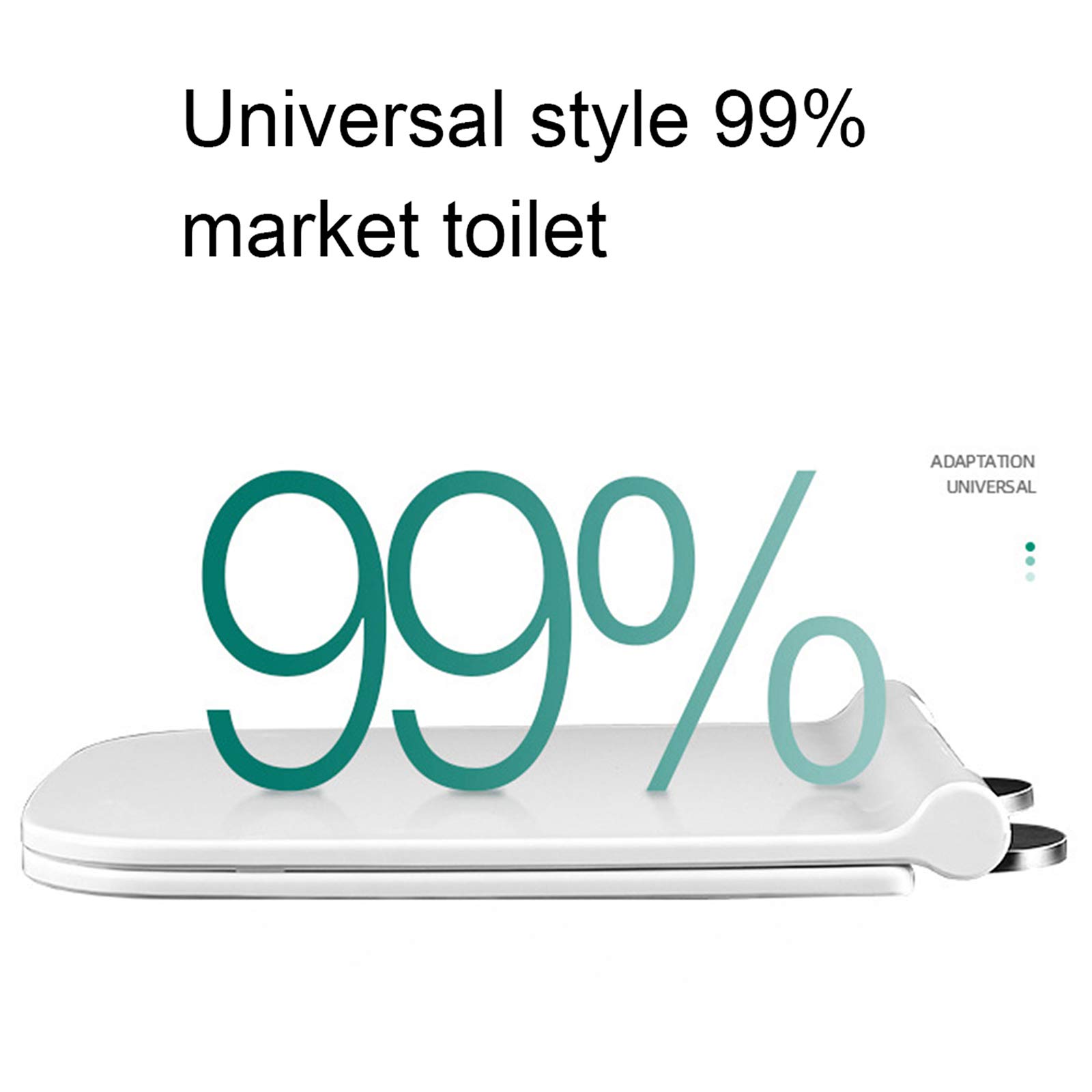 Keebgyy Quiet Close Toilet Seat - Thickened PP Material, Easy to Clean & Detachable, Fits All Standard Toilet Bowls (White) - Perfect for Modern Bathrooms & Home Renovation Projects