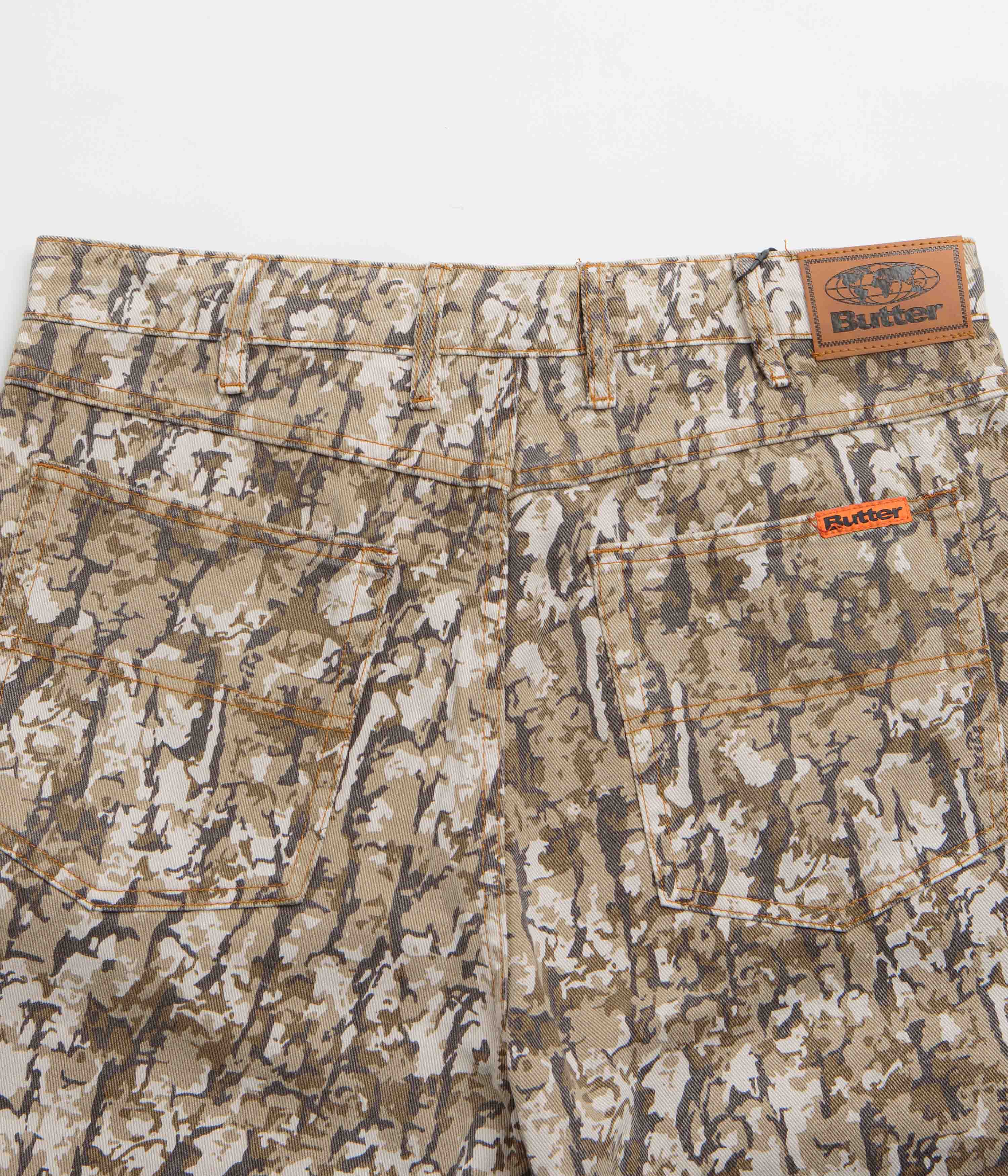 Butter Goods Bark Camo Jeans for Men - Tan Camouflage Denim Pants | Streetwear Fashion, Urban Style, Casual Wear for Outdoor Adventures and Daily Outfits