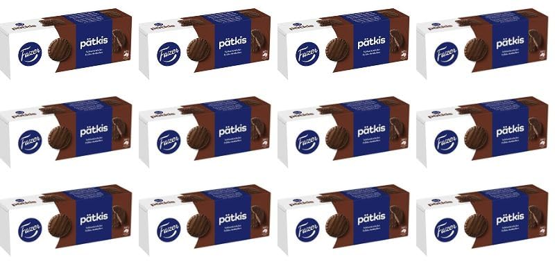 Fazer Patkis Chocolate Biscuits - 12 Boxes (142g Each) | Delicious Finnish Cookies for Snacking, Gifts & Tea Time