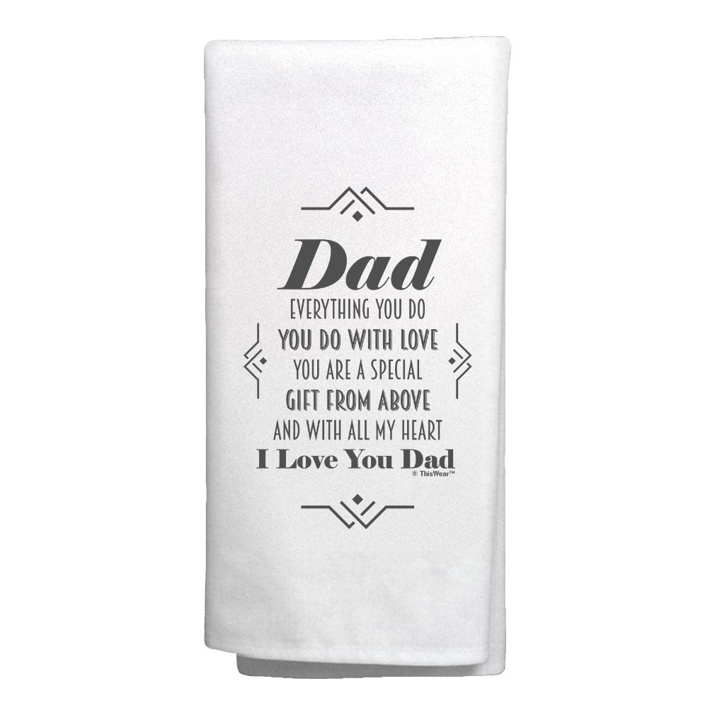 2 Pack Decorative Kitchen Tea Towels - Heartwarming Dad Gifts from Daughter with 'You Are A Gift from Above' Poem - Perfect for Father's Day, Housewarming & Everyday Use in Kitchen