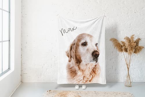 **Custom Photo Pet Blanket - Personalized Dog Blanket with Picture, Memorial Blanket for Dog Loss, Fleece Sherpa Blanket for Pet Lovers - Perfect Gift for Dog Moms & Pet Memorials**    *(Ideal for: Cozy Pet Snuggles, Memorial Keepsakes, Thoughtful Gifts for Pet Owners, Home Decor, and Comforting Pet Loss Support)*