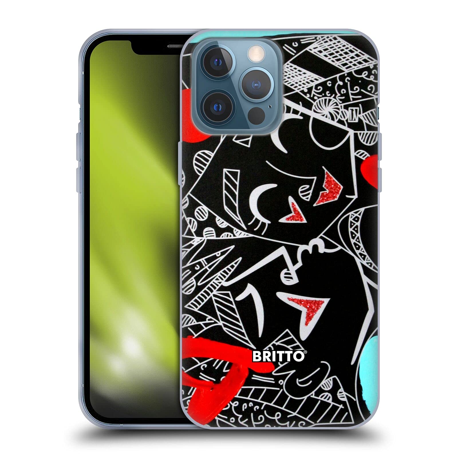 Officially Licensed Britto Abstract Art Soft Gel Phone Case for Apple iPhone 13 Pro Max - Colorful Protective Cover for Everyday Use, Work & Travel