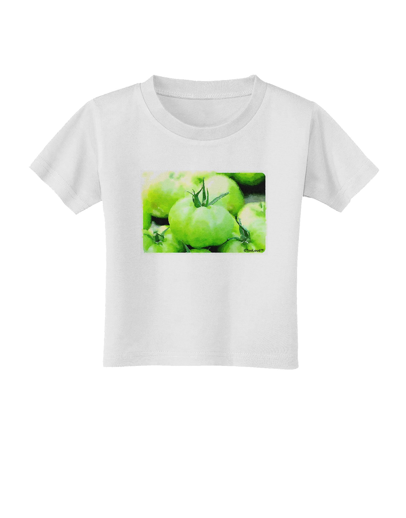 TOOLOUD Watercolor Green Tomatoes Toddler T-Shirt - Soft Cotton Kids Tee for Boys & Girls - Perfect for Playdates, Preschool & Family Outings