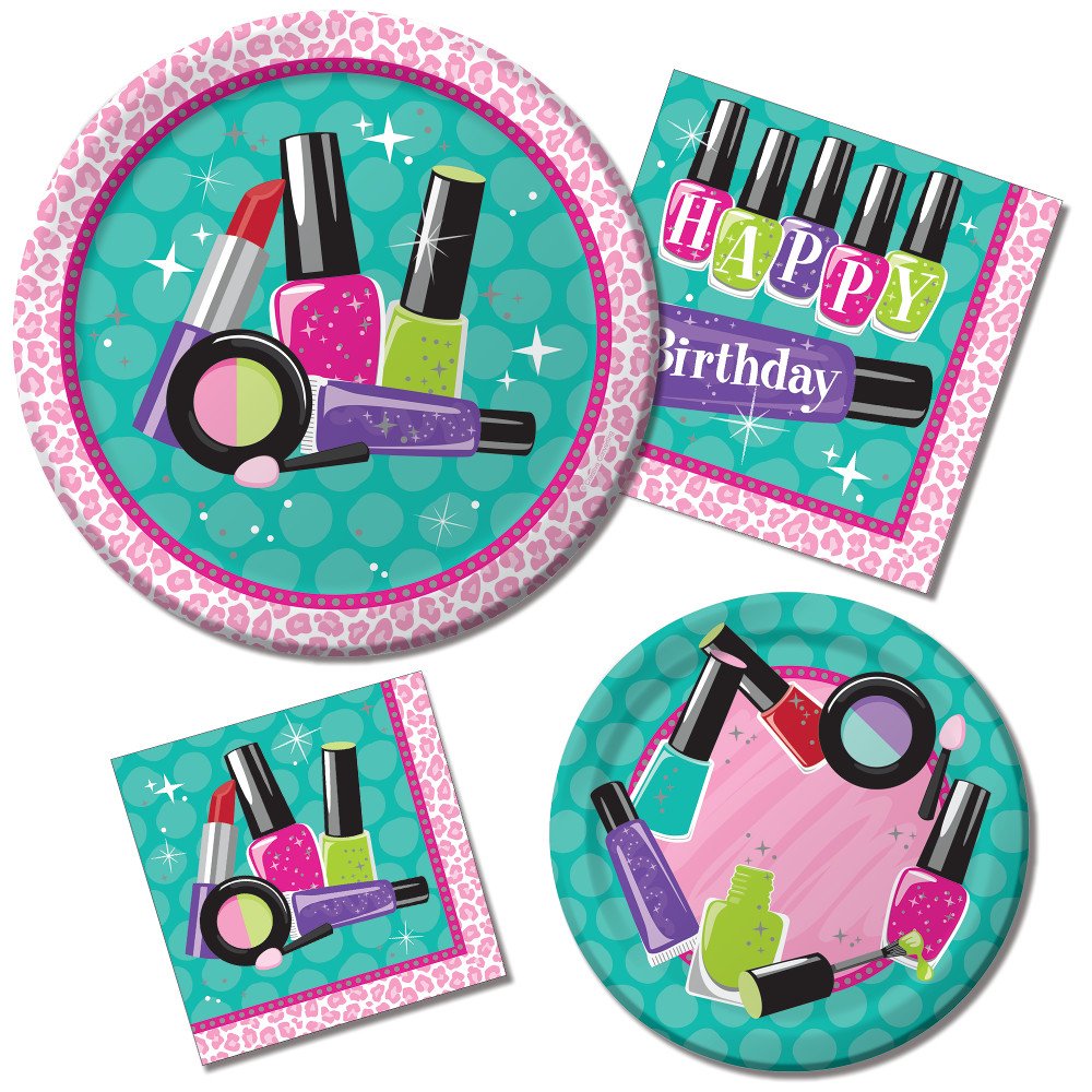 Creative Converting Spa Birthday Party Supplies Kit - Relaxing DIY Spa Theme Decorations for Girls, Teens & Women - Perfect for Birthday Parties, Bridal Showers & Girls Night Out