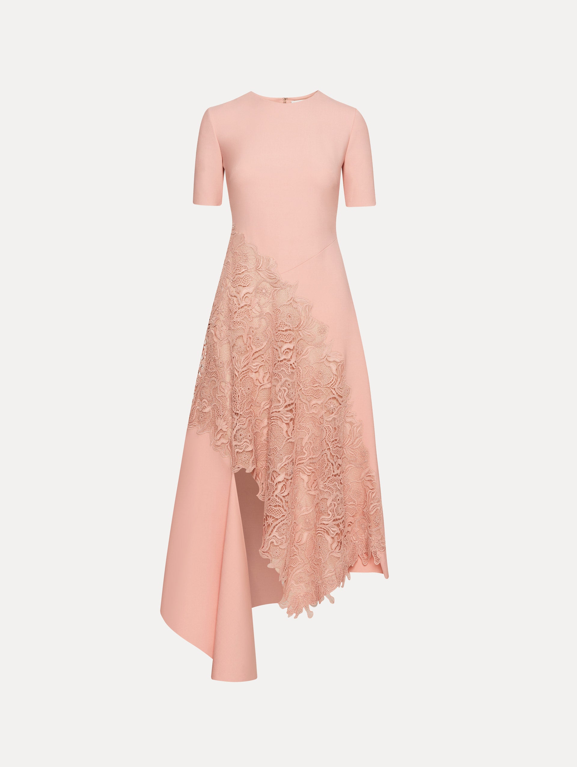 Elegant Bellflower Guipure & Wool Dress for Women - Floral Lace Embroidered Winter Dress for Parties, Weddings & Formal Events