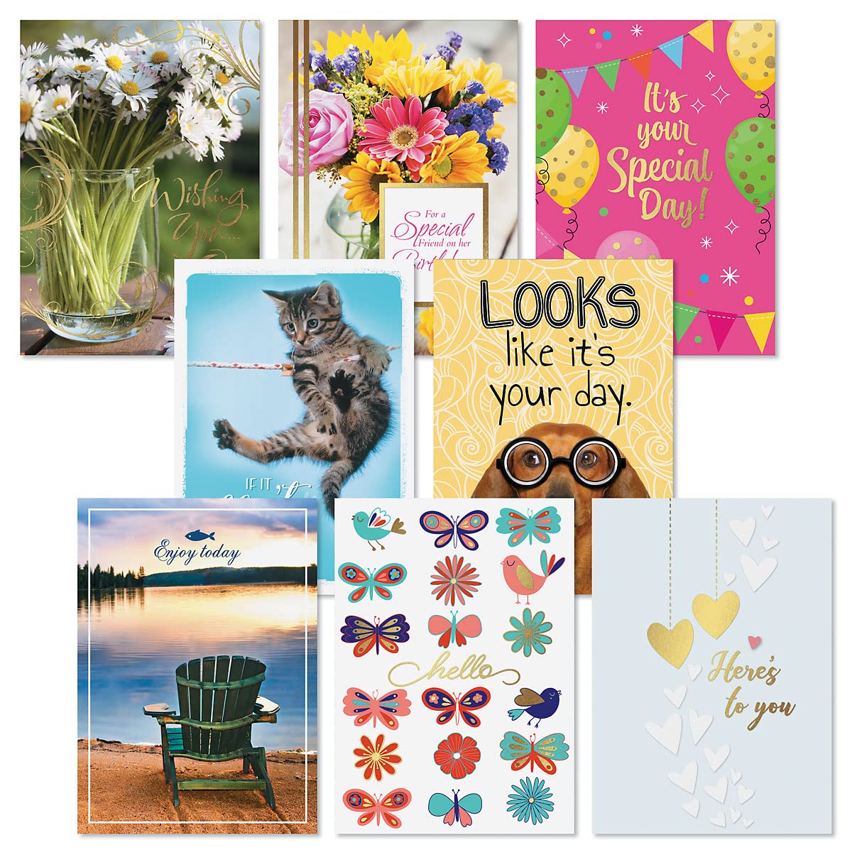 Blue Greeting Card Organizer Box with 48 All-Occasion Cards (5
