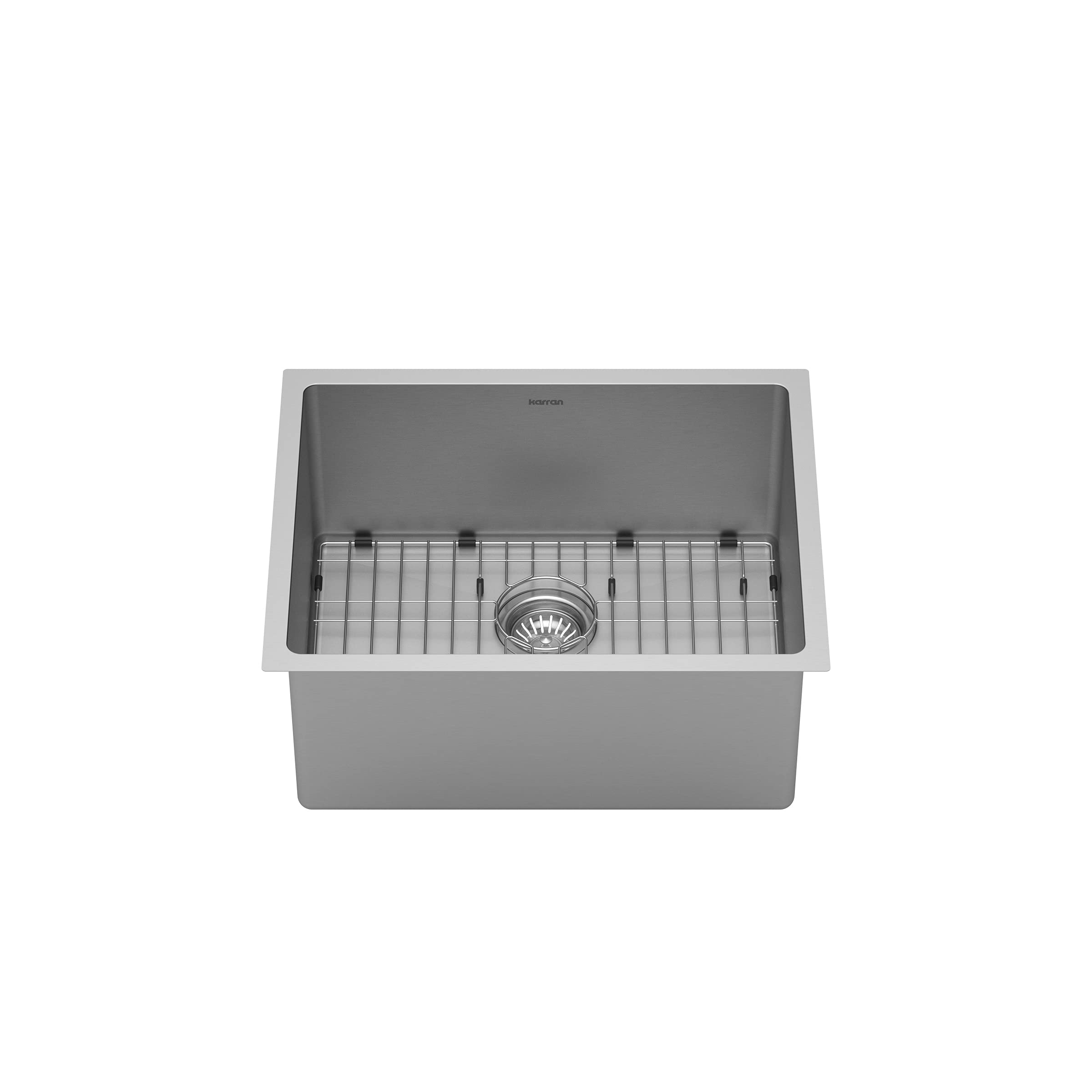 Karran EL-73-PK1 23-Inch Undermount Single Bowl Stainless Steel Kitchen Sink Kit - Perfect for Modern Home Kitchens & Restaurant Prep Stations
