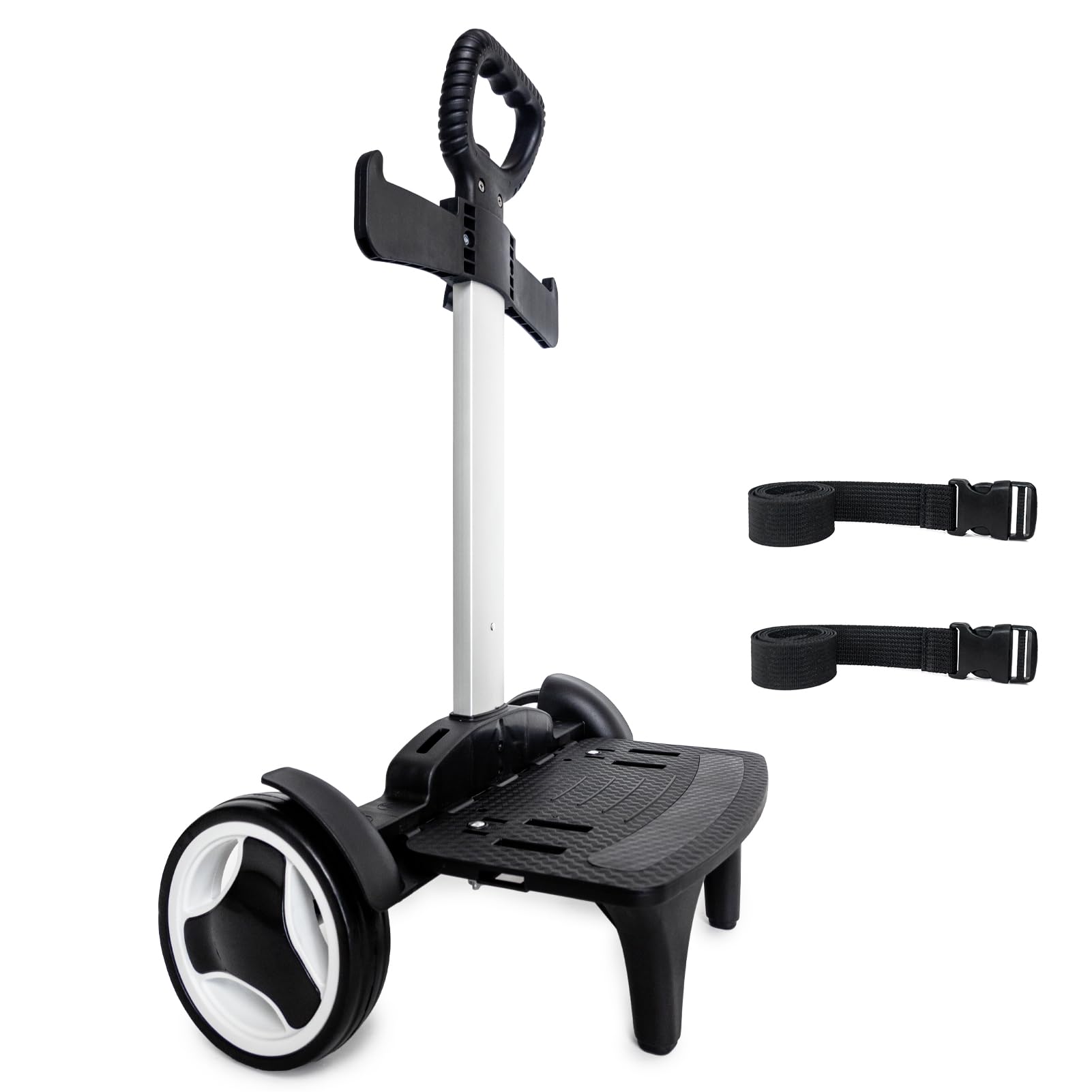 Lightweight Aluminum Alloy Folding Backpack Trolley with Silent Large Wheels & Luggage Strap - Portable Wheeled Cart for Travel, School, Shopping & Airport Use
