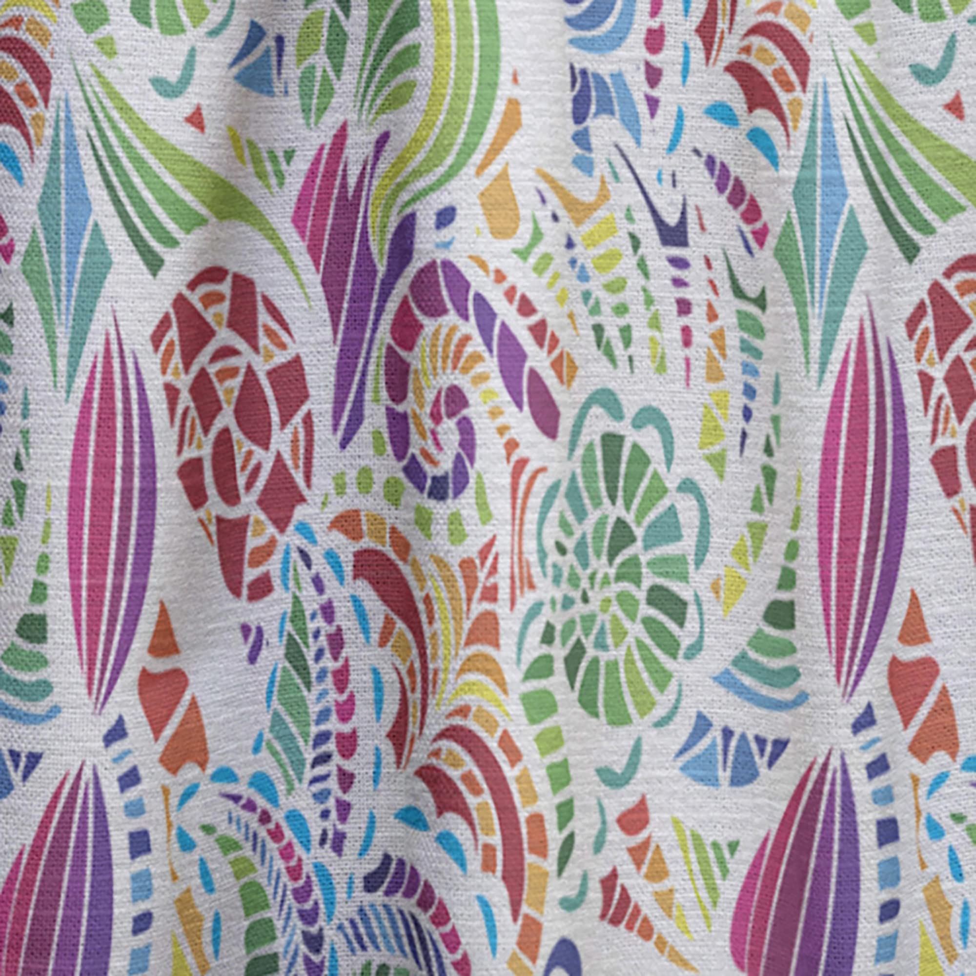 DesignQ Colorful Mosaic Pattern Thermal Insulated Curtains - Single Panel 52x90 Inches - Elegant Window Drapes for Bedroom & Living Room - Perfect for Light Control & Energy Efficiency