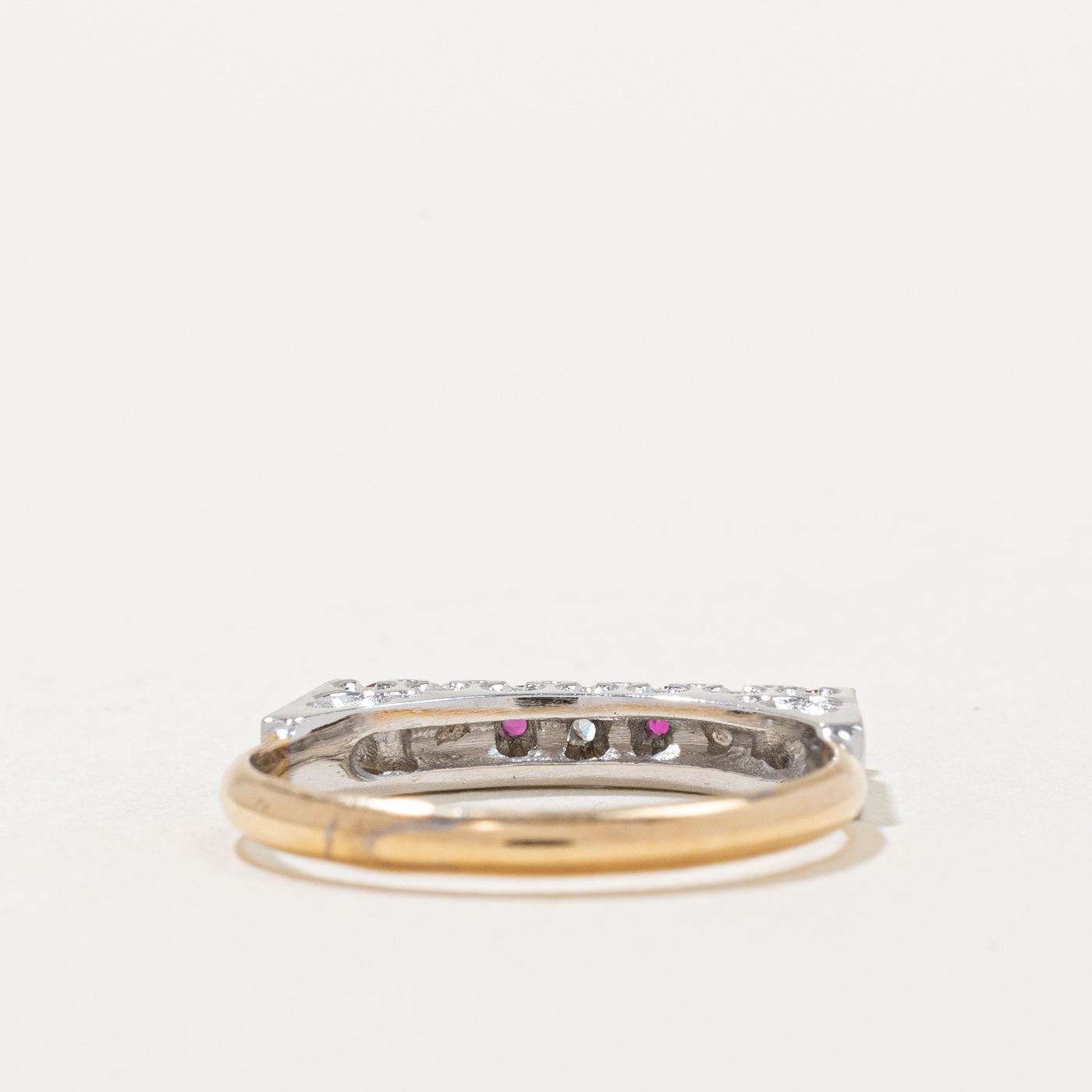 Exquisite Ruby & Diamond High Set Ring - 0.12ctw Ruby & 0.08ctw Diamond - Size 5.5 - Elegant Engagement, Anniversary or Gift Jewelry for Women