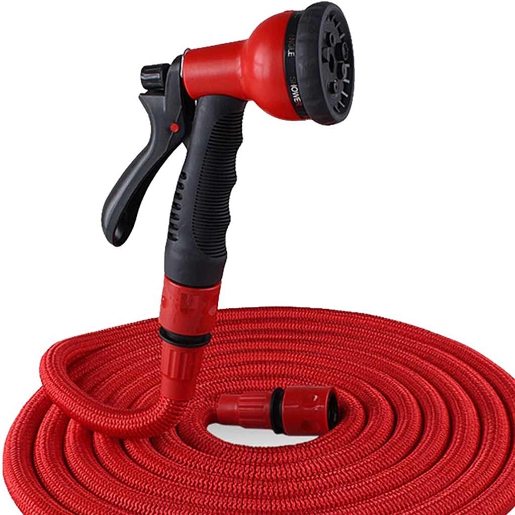**Expandable Garden Hose 7.5m (25ft) - High Pressure Flexible Water Hose for Outdoor Use, Car Washing, Pet Bathing & Plant Watering with 6 Spray Modes - Durable & Lightweight (Red)**    **Usage Scenarios:** Perfect for gardening, car cleaning, pet care, and outdoor watering tasks.