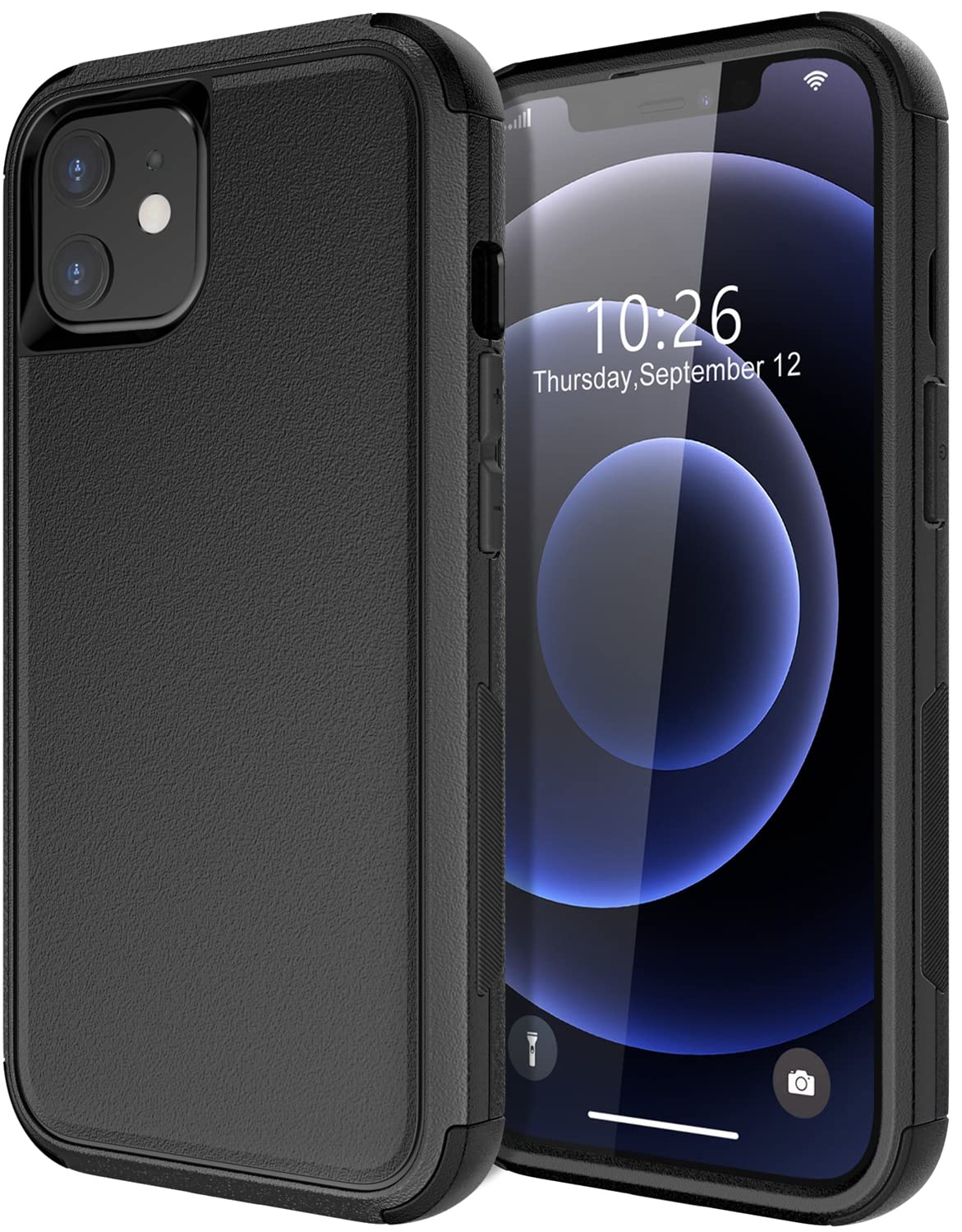 Shockproof Heavy Duty iPhone 12 Case & iPhone 12 Pro Case - Military Grade Drop Proof, Dustproof Protective Phone Cover for Apple iPhone 12/12 Pro (Black) - Perfect for Outdoor Adventures, Construction Work & Extreme Sports Protection