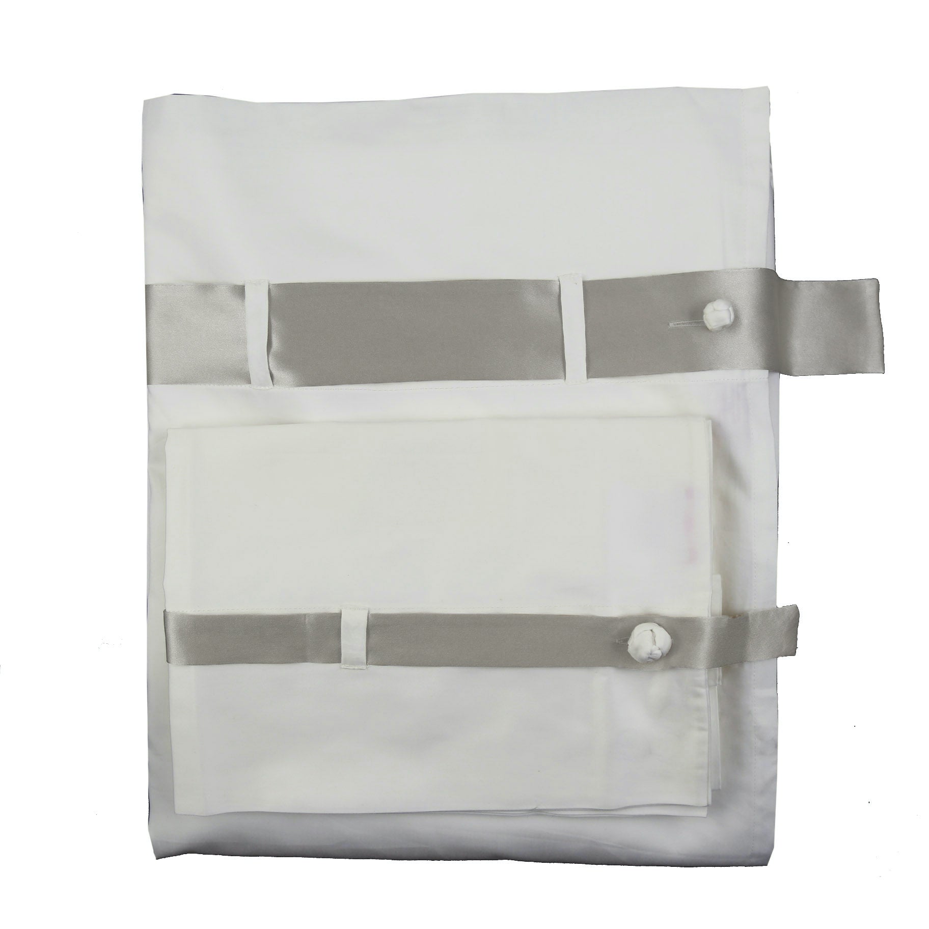 Luxury 100% Cotton Sheet Set with Silk Band Trim - Soft Breathable Bedding for Comfortable Sleep - Perfect for Master Bedroom, Guest Room & Hotel Use