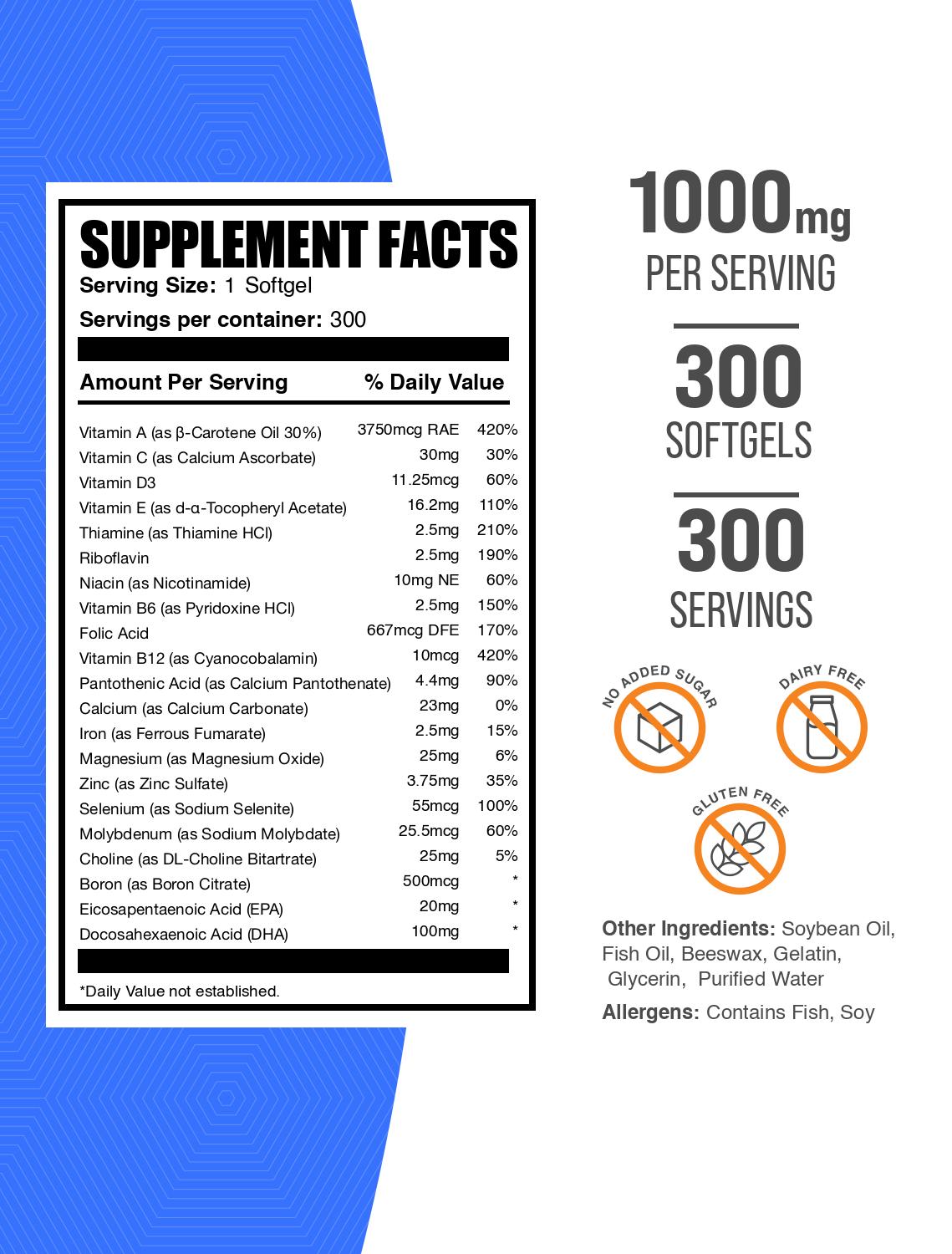 Best Multivitamin for Men Over 50 - Premium Softgels for Immune Support, Energy & Heart Health | Daily Supplement for Active Seniors & Mature Adults