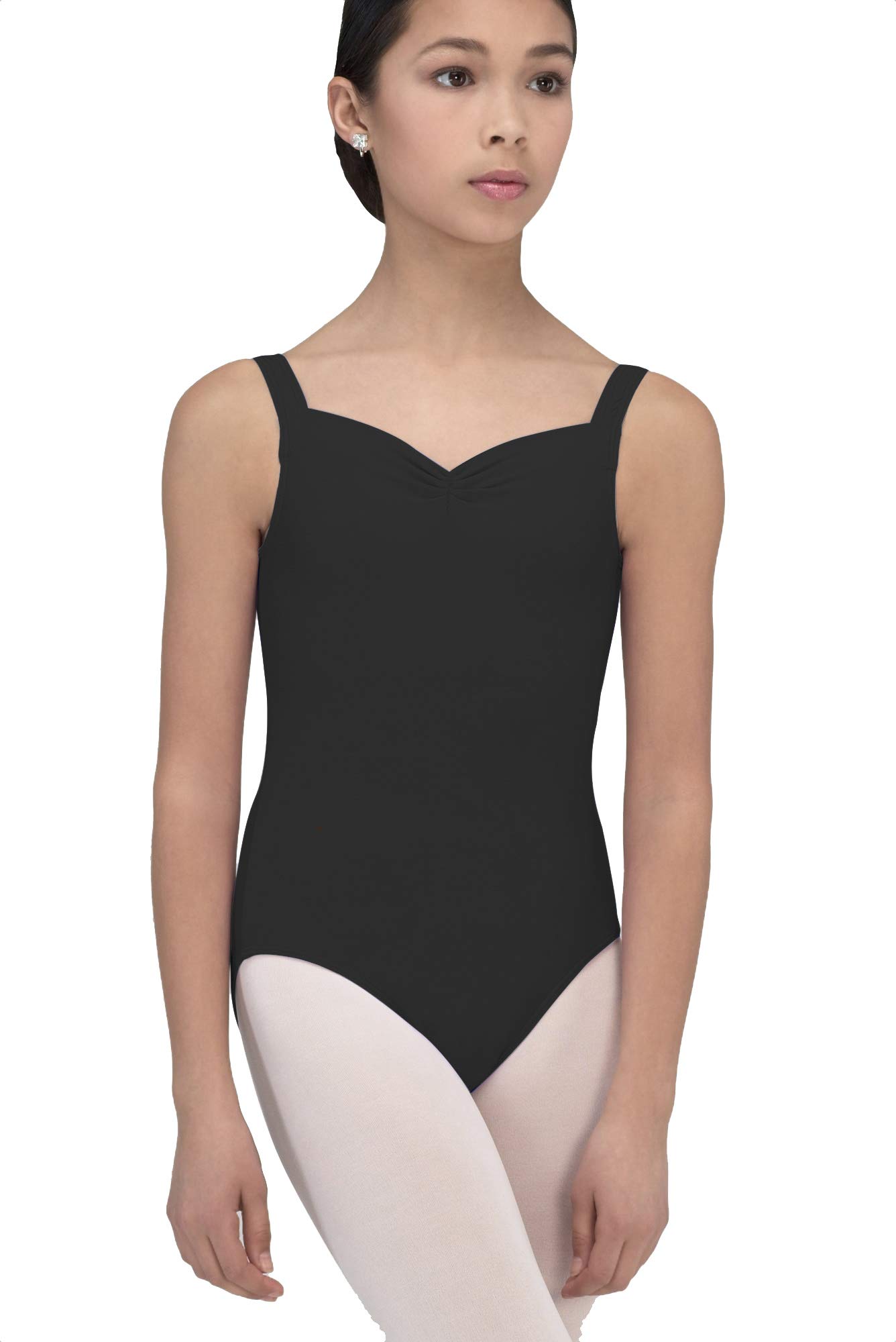 Wear Moi Faustine Ballet Leotard for Kids - Black Microfiber Elasthan Dancewear - Perfect for Ballet Classes & Dance Performances