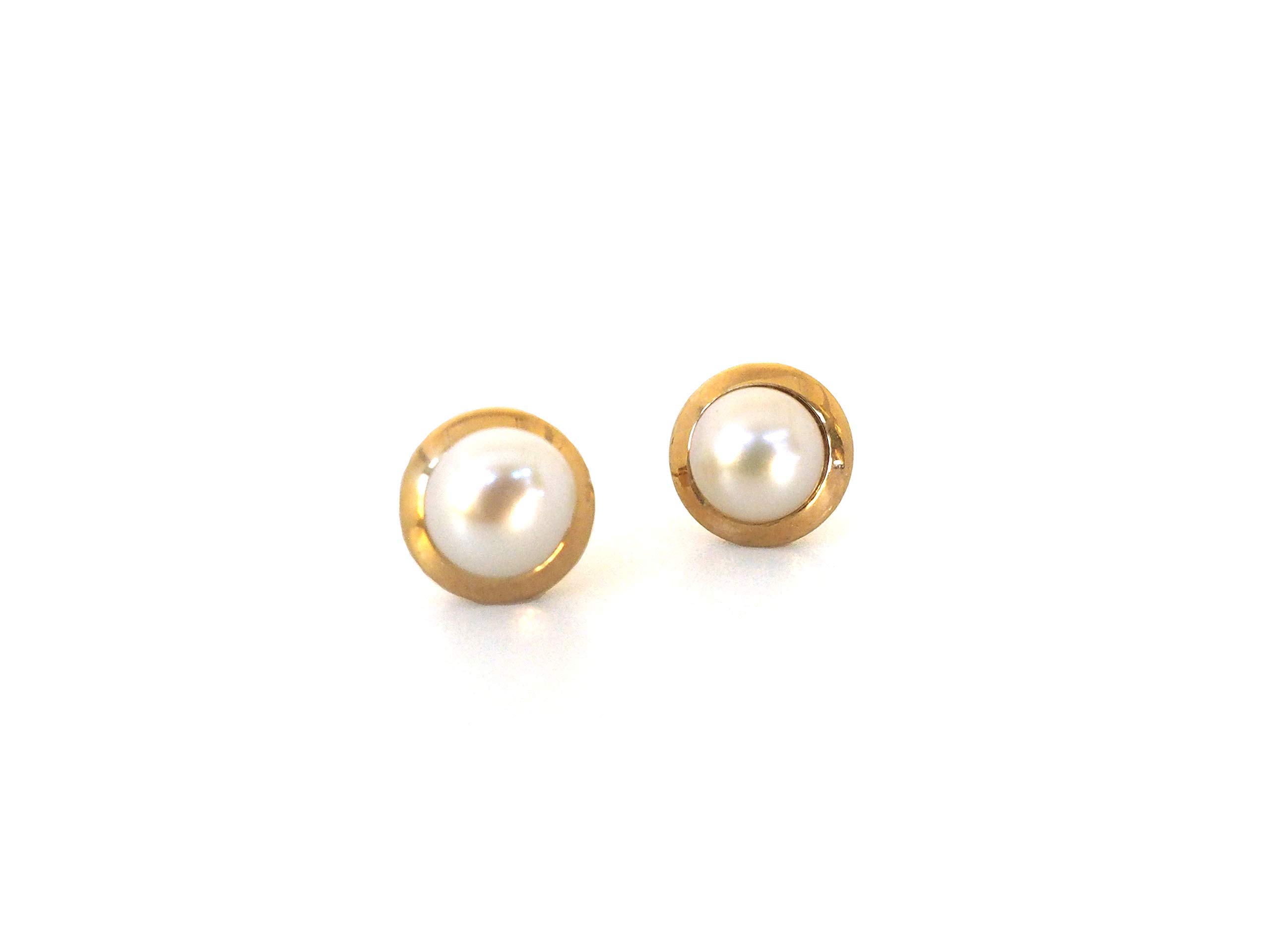 10K Gold Whitney Pearl Stud Earrings - Handmade Real Pearl Jewelry for Women | Perfect for Weddings, Parties & Everyday Elegance