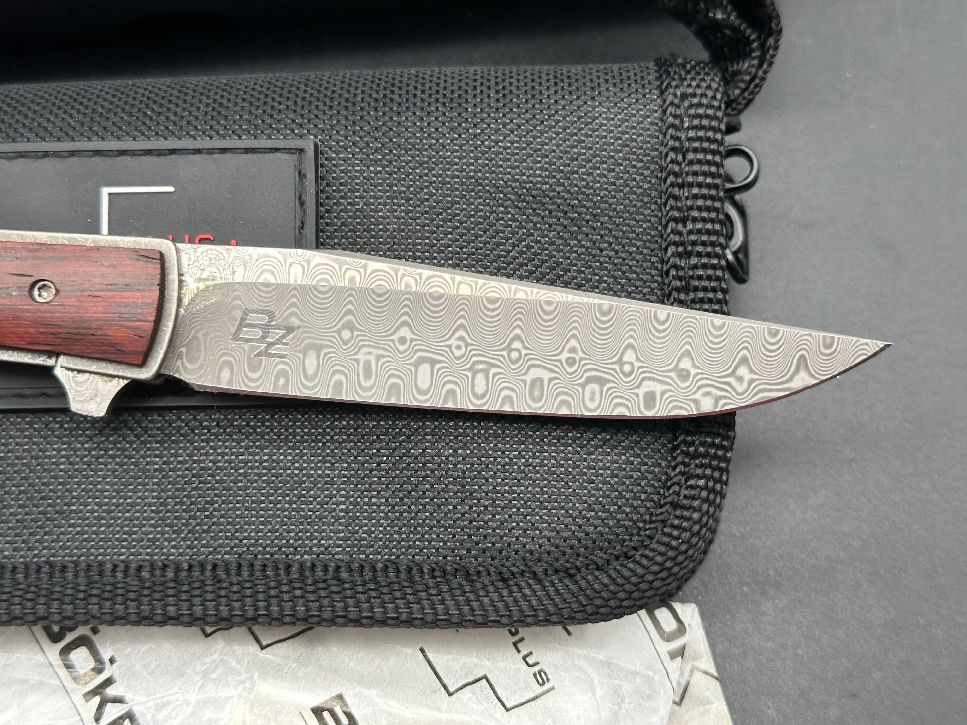 Boker Plus Urban Trapper Cocobolo Damascus Folding Knife - Premium EDC Pocket Knife for Outdoor, Camping, Hiking & Everyday Carry