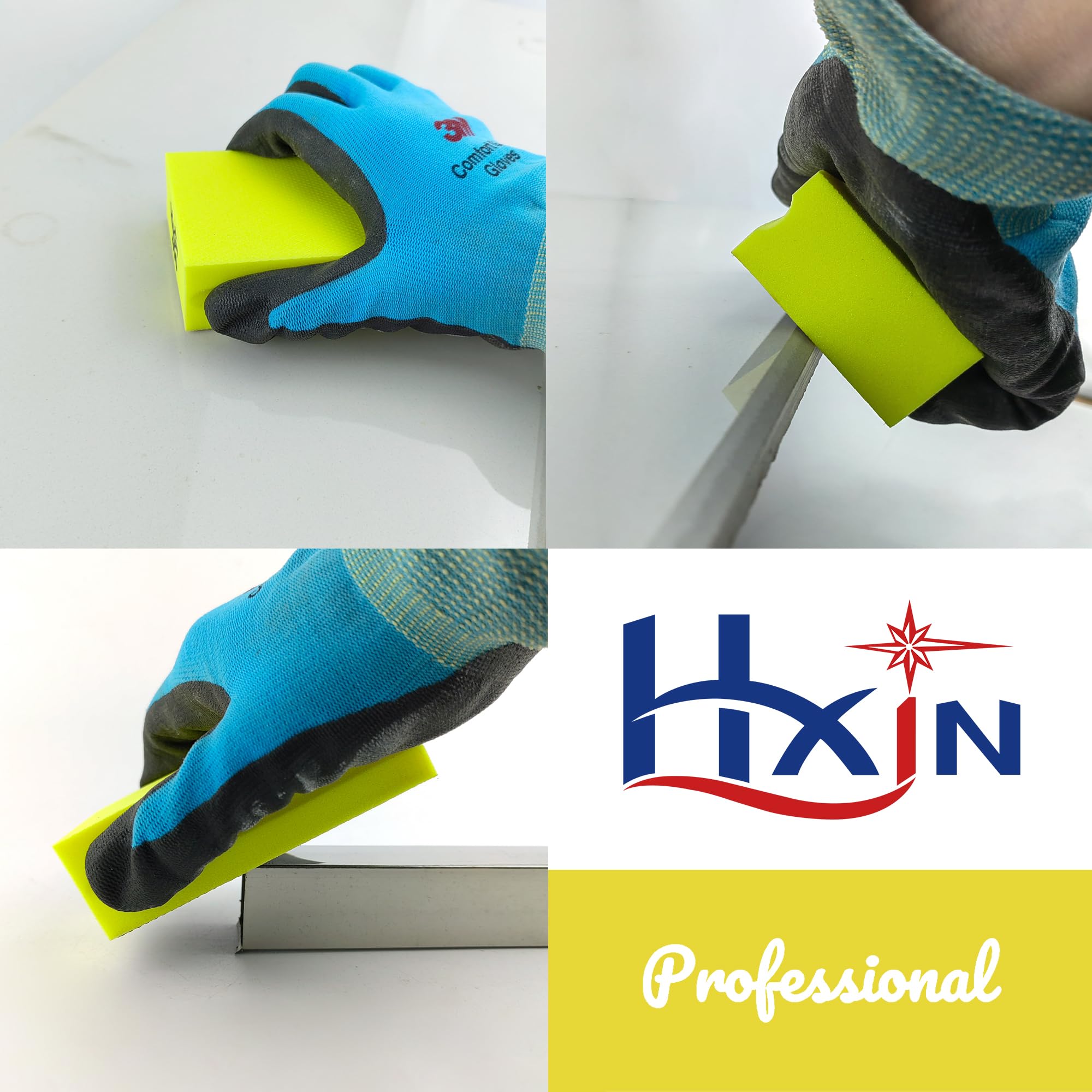 Diamond Hand Polishing Pad - 60# Square Diamond Sanding Block with Foam Backing for Wet/Dry Grinding - Perfect for Granite, Marble, Stone, Tile, Glass & Ceramic - Ideal for Countertop Refinishing, DIY Home Renovation & Professional Stone Restoration Projects