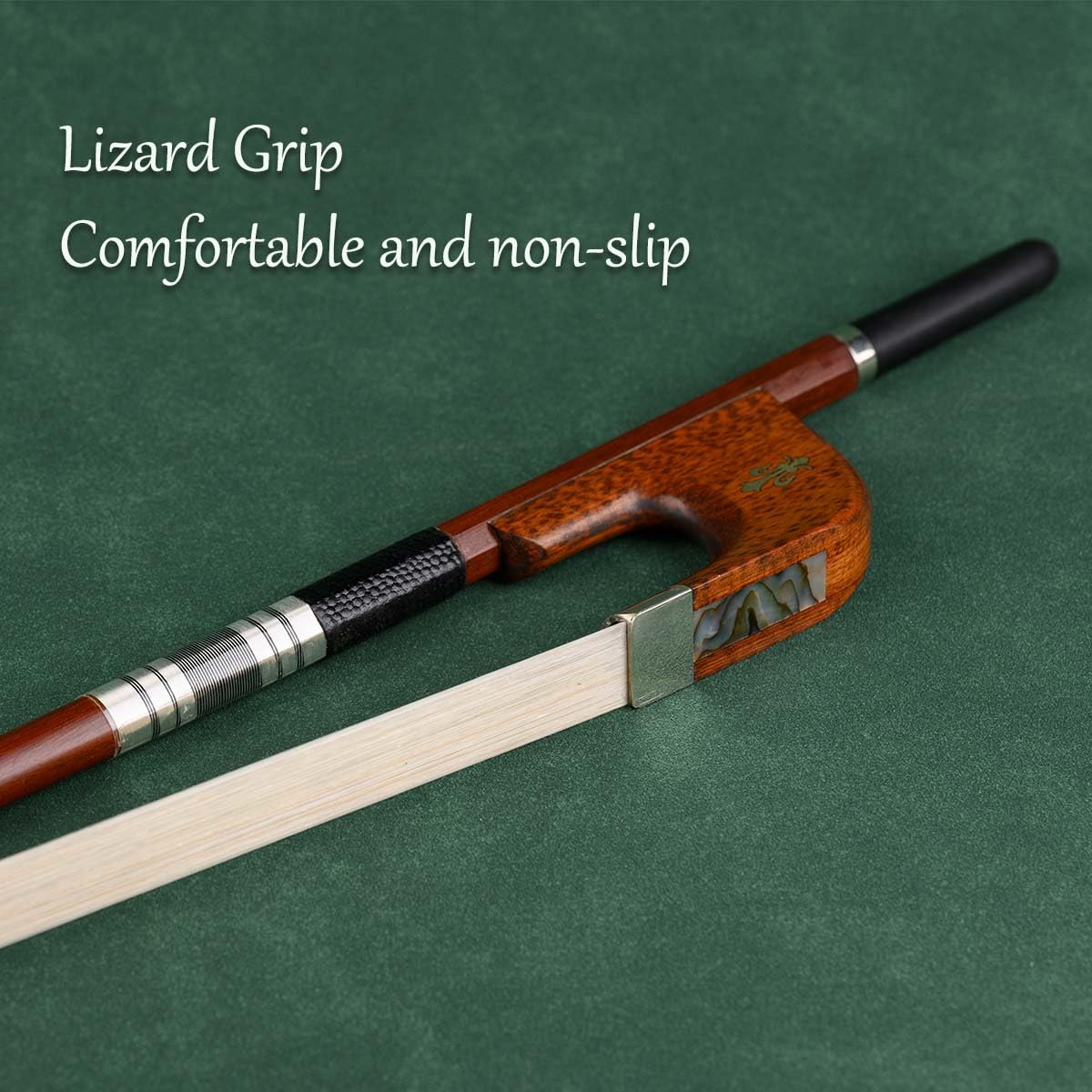 Premium German Style Double Bass Bow 4/4 Size - Handcrafted Brazilian Wood Stick with Snakewood Frog - Perfect for Orchestral Performances, Jazz Ensembles & Professional Musicians