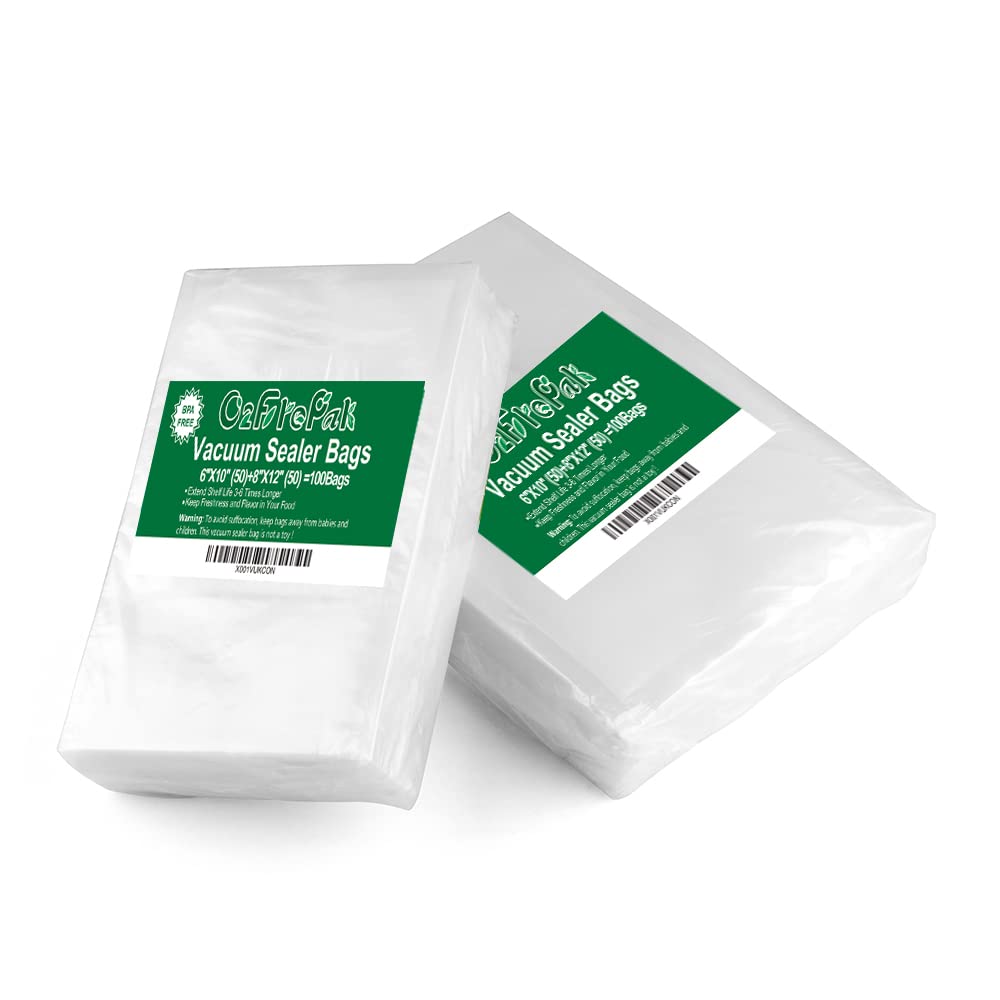 O2frepak 100 Count Vacuum Sealer Bags Combo Pack - 50 Pint (6