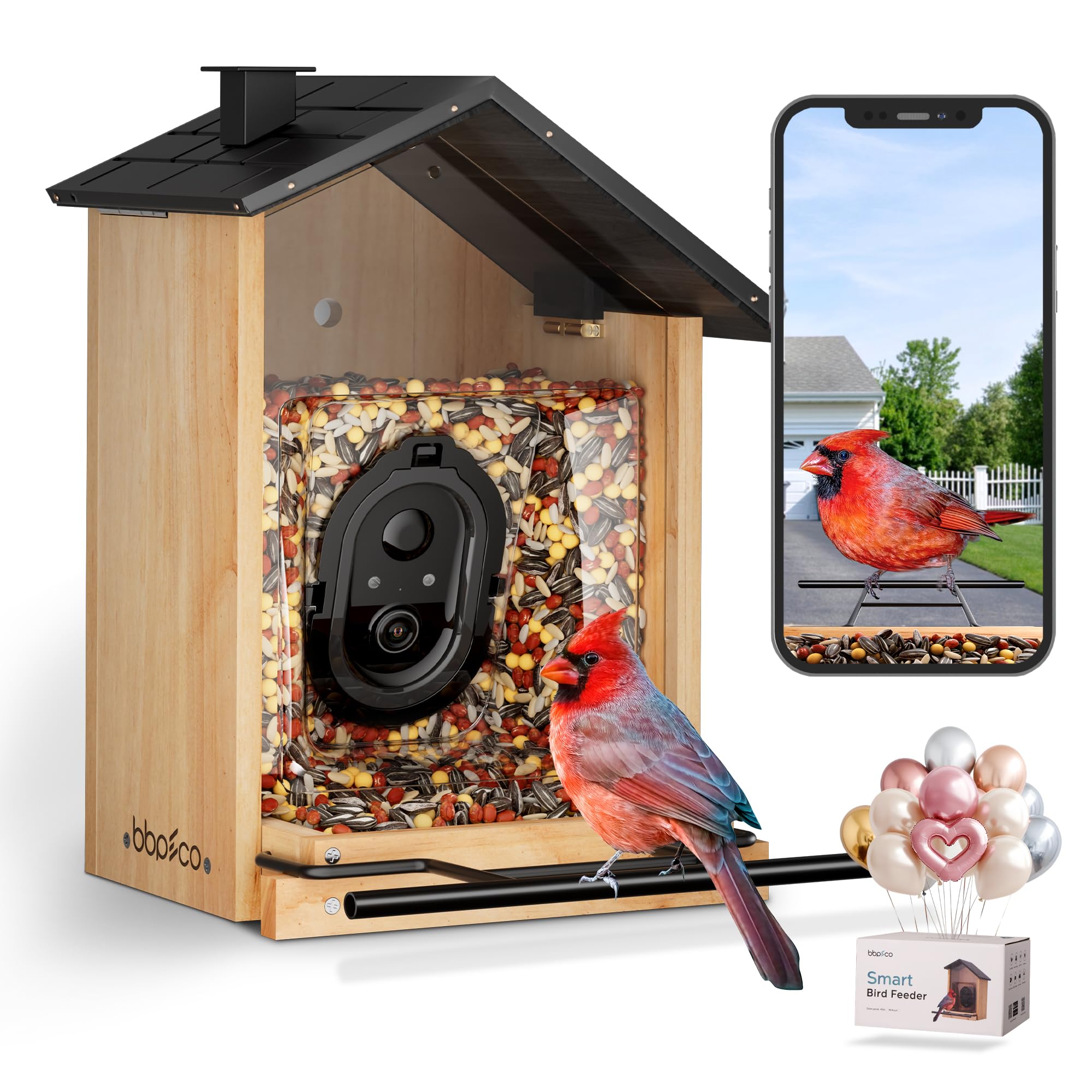 Smart Bird Feeder with Camera - 3L Capacity, AI Bird Identification for 10,000+ Species, Cloud Storage & Instant Alerts | Perfect Gift for Bird Lovers, Backyard Wildlife Watching & Christmas Presents