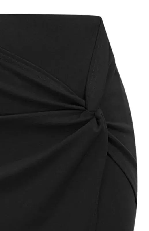 Elegant Draped Asymmetrical Pleated Skirt for Women - Trendy High Waist Flowy Midi Skirt for Party, Date Night & Office Wear