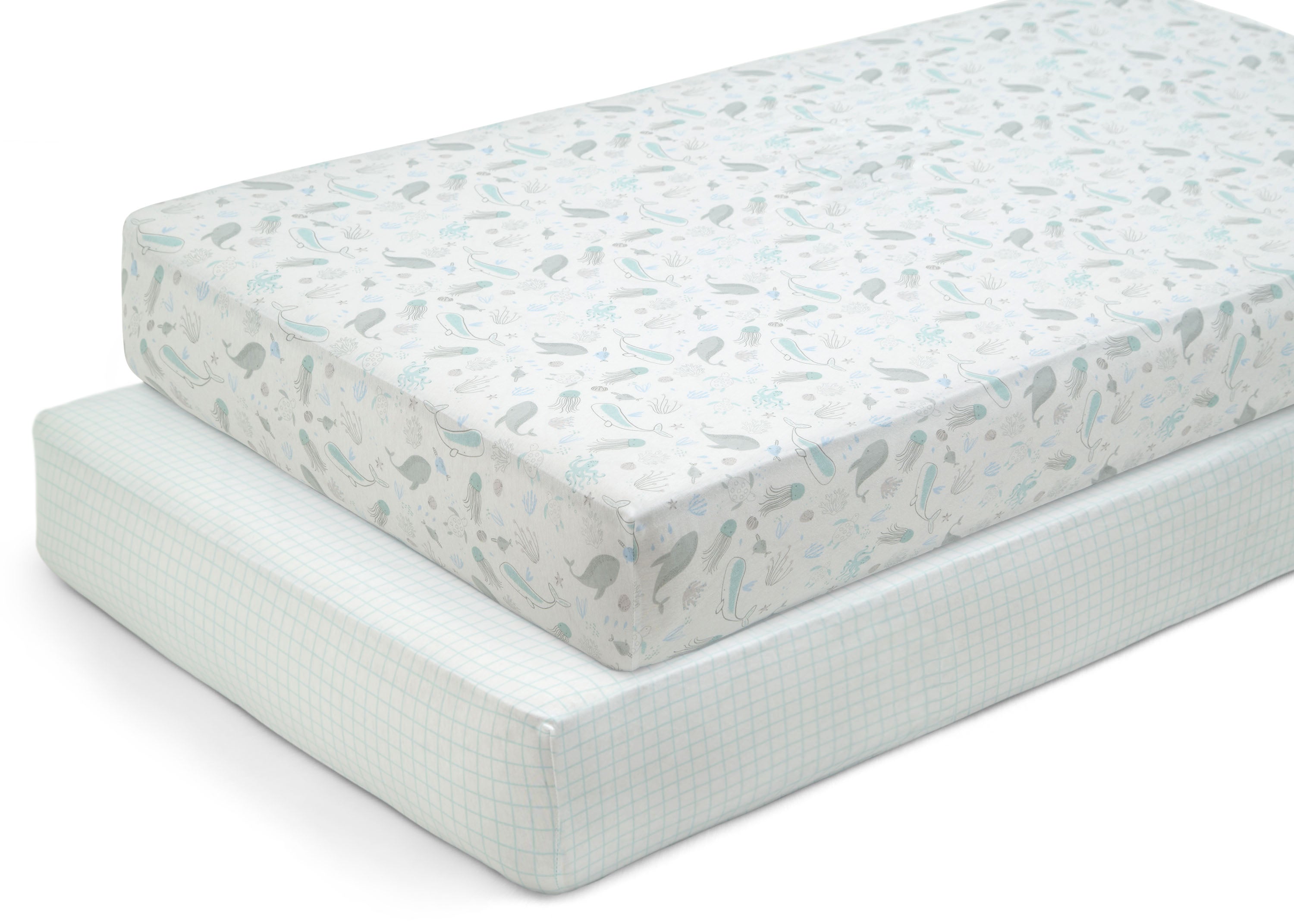 100% Organic Cotton Fitted Crib Sheets 2 Pack - Soft Baby Crib Bedding for Safe & Comfortable Sleep - Perfect for Nursery, Daycare & Travel