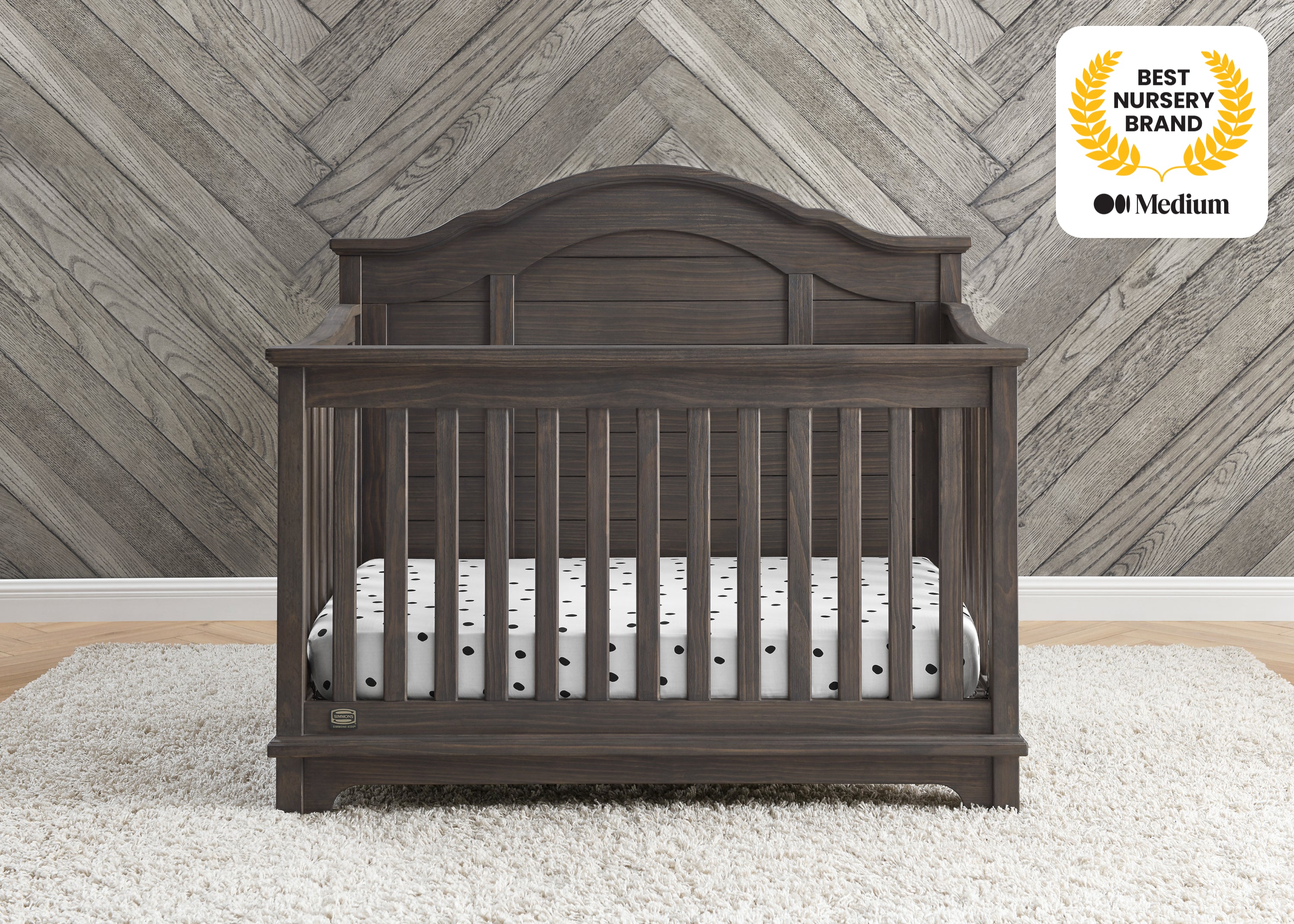 Asher 6-in-1 Convertible Baby Crib - White Nursery Furniture for Newborn to Toddler Bed | Perfect for Modern Nursery, Bedroom & Daycare Use