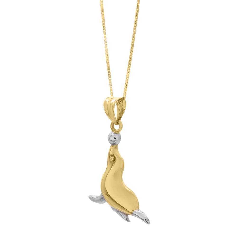 10K Gold Seal Necklace for Women - Elegant & Dainty Jewelry Gift for Birthday, Anniversary, or Valentine's Day - Perfect for Everyday Wear & Special Occasions