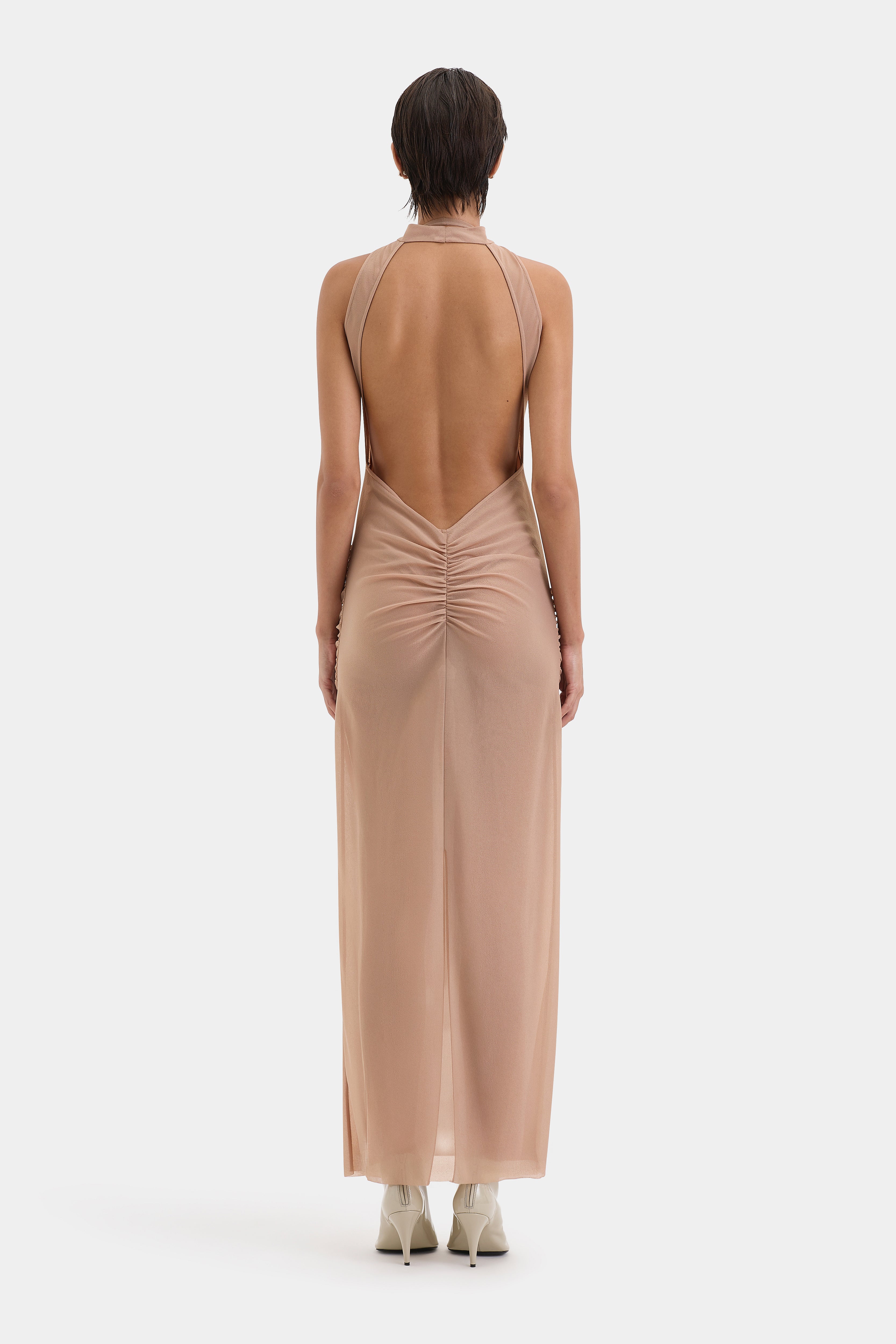 Elegant Ruby Red Open Back Evening Gown - Sexy Long Formal Dress for Women - Perfect for Prom, Wedding, and Special Occasions
