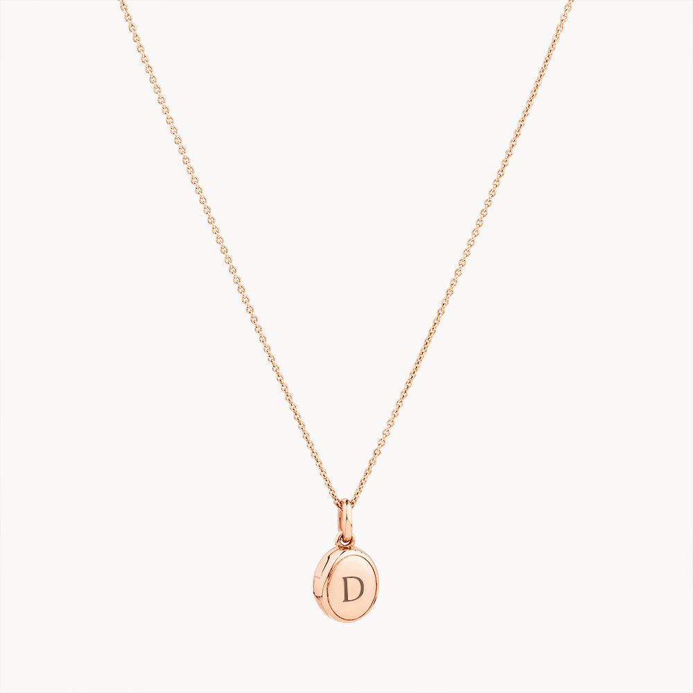 Personalized Rose Gold Engravable Oval Mini Locket Necklace - Perfect Gift for Anniversary, Valentine's Day & Mother's Day