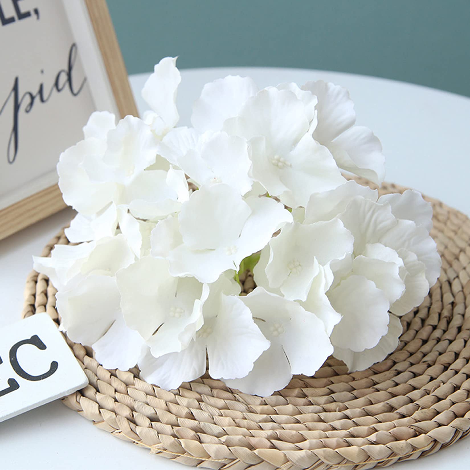 FagusHome 35 Pcs Silk Hydrangea Artificial Flowers with Stems - Realistic Fake Hydrangea Bouquet for Wedding Centerpieces, Home Decor, Table Arrangements & DIY Floral Projects