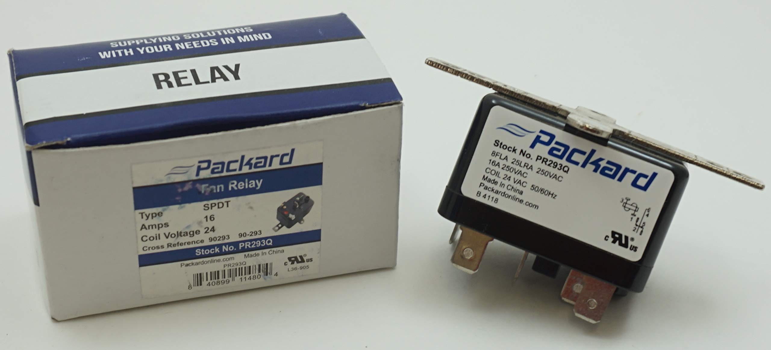Packard Fan Relay SPDT 24V AC - HVAC Replacement Part for Furnace, AC Unit & Blower Motor - Durable Electrical Relay for Home & Commercial Use