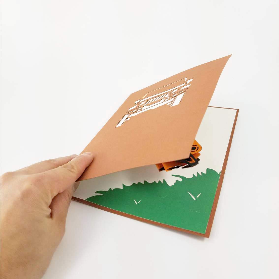 Orange Jeep Pop-Up Greeting Card - Birthday, Thank You, Love, Graduation, Anniversary & Romantic Cards for Men, Women, Boys & Girls | Perfect for Jeep Lovers, Special Occasions & Surprise Gifts