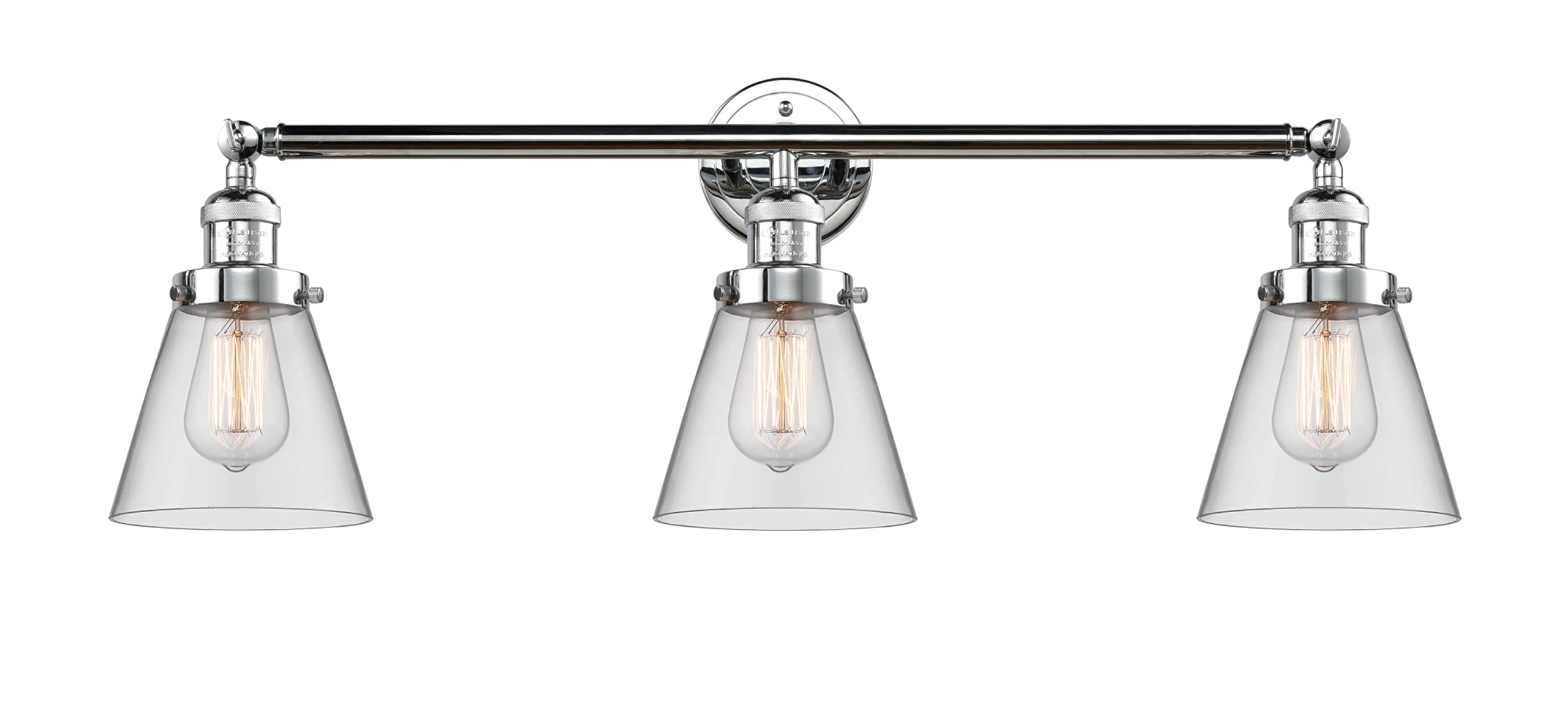 Innovations 205-PC-S-G62 3-Light Adjustable Bathroom Vanity Light Fixture in Polished Chrome - Perfect for Modern Bathroom, Powder Room & Spa Lighting Decor