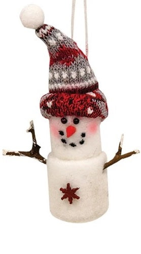 5.5 Inch Soft Plush Holiday Marshmallow Snowman Christmas Tree Ornament - Perfect for Xmas Decorations, Gift Giving & Winter Home Decor