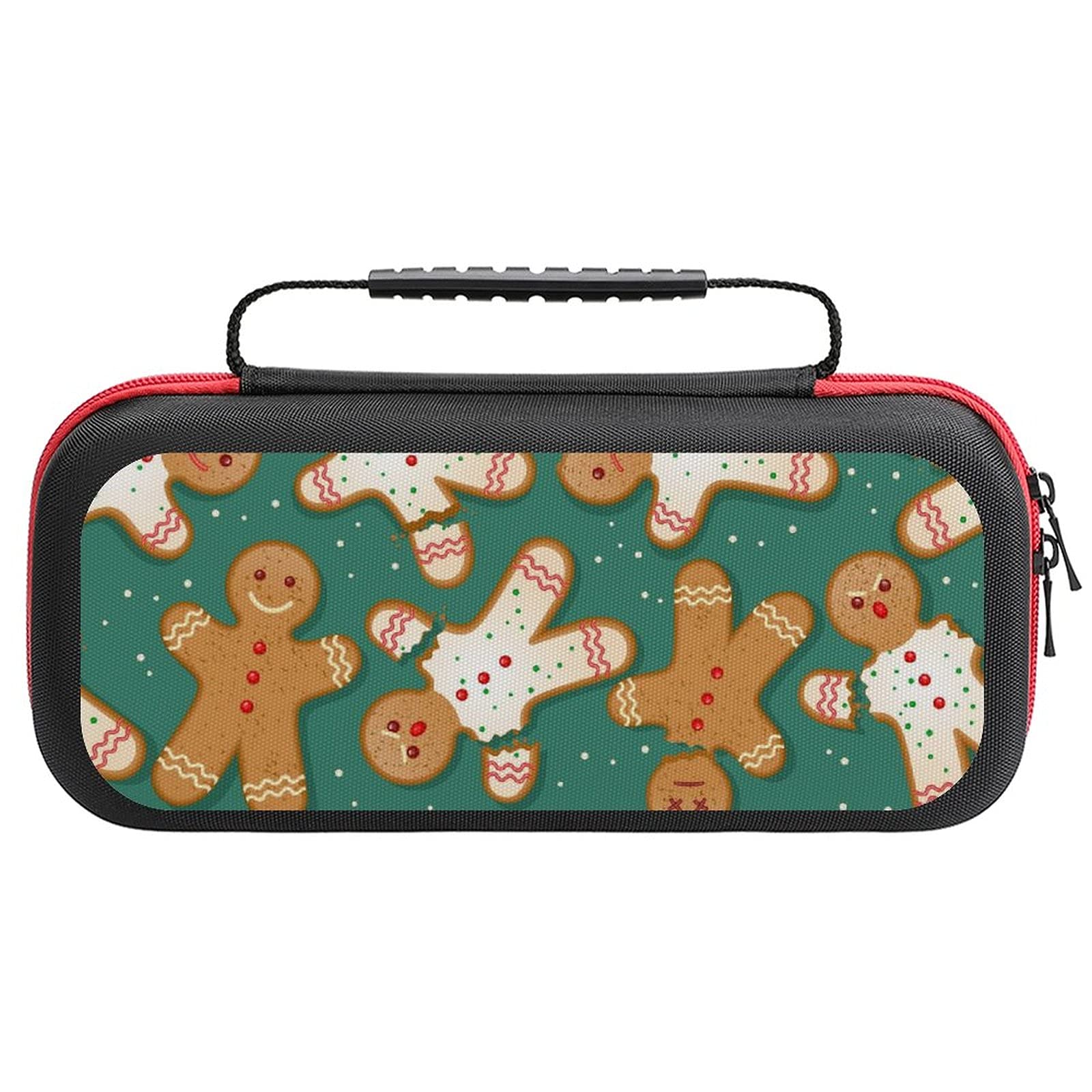 Gingerbread Man Printed Travel Case for Nintendo Switch Lite - Portable Storage Bag for Console & Accessories | Perfect for Gaming On-The-Go & Holiday Travel