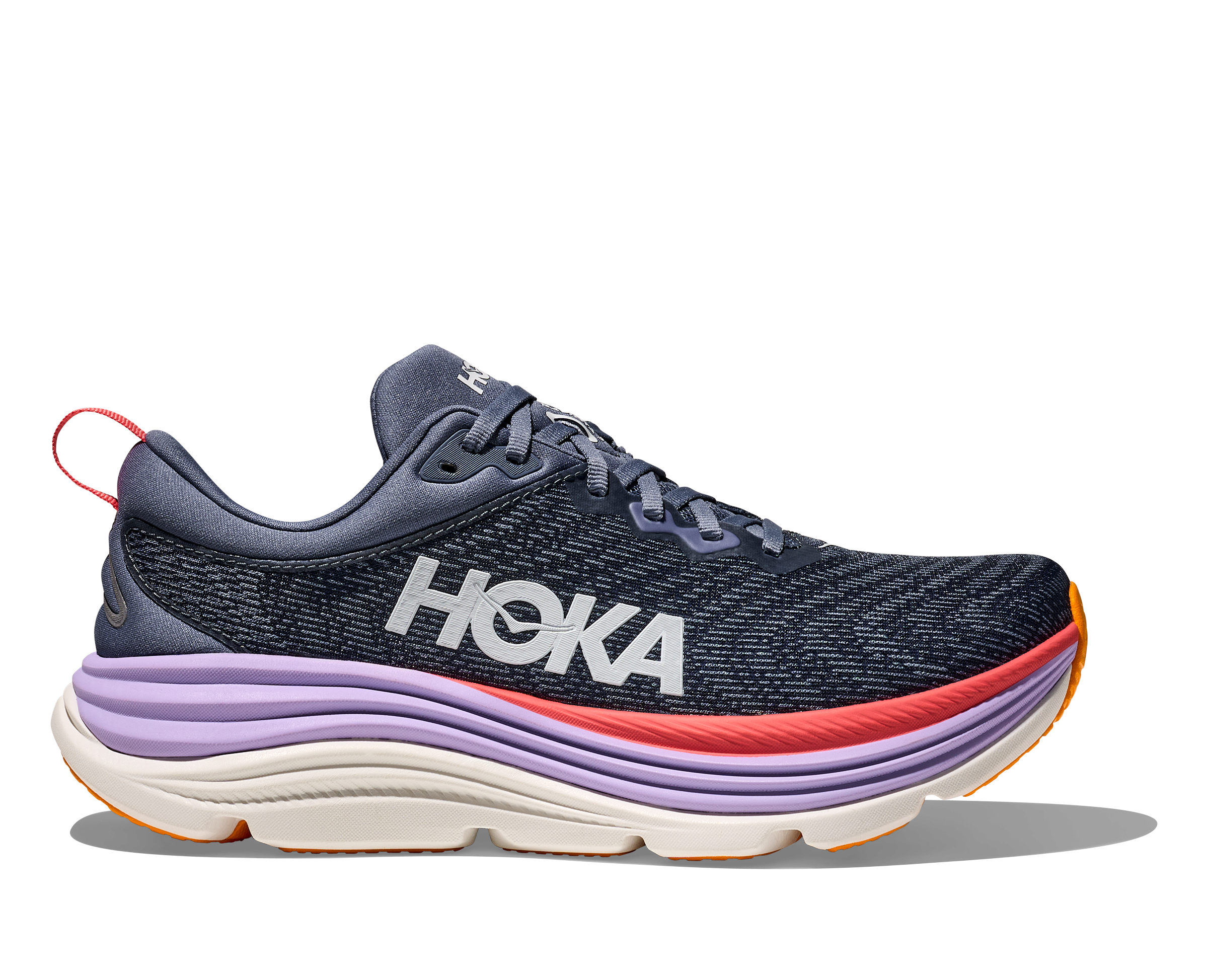 Women's HOKA Gaviota 5 Running Shoes - Stability & Cushion for Overpronation - Lightweight & Comfortable for Walking, Jogging & Long Distance Running - ARP Anchor/Grapefruit Color