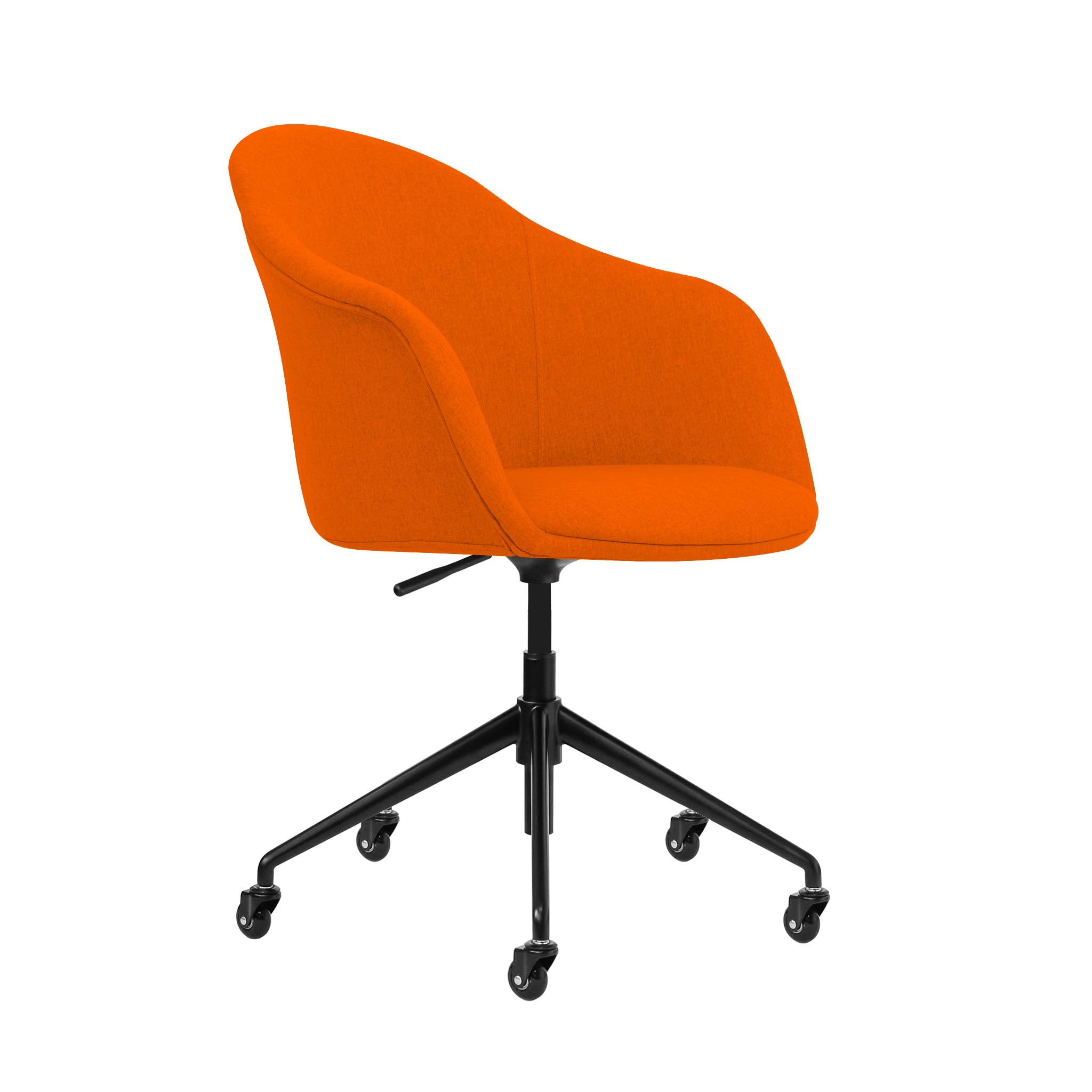 Laura Davidson Astoria II Commercial-Grade Office Chair with Wheels - Ergonomic Swivel Desk Chair for Home Office & Conference Rooms, Poly-Cotton Fabric in Orange - Perfect for Long Work Hours & Professional Meetings